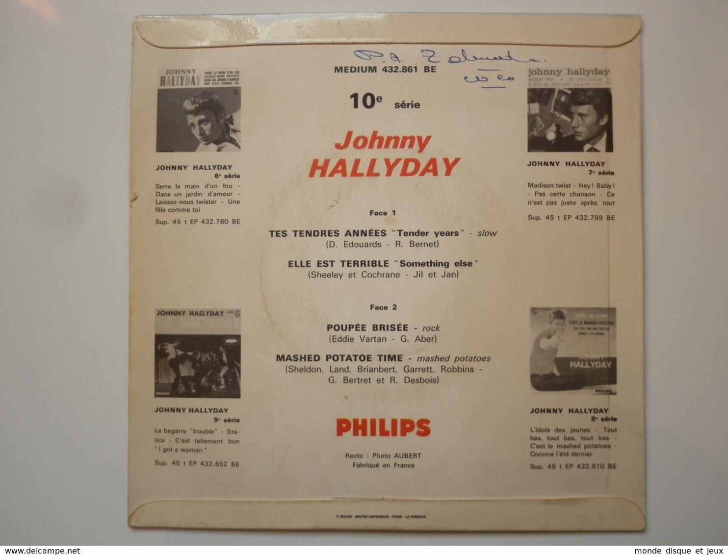 Johnny Hallyday 45Tours EP Vinyle Tes Tendres Années / Poupée Brisée Mint - 45 T - Maxi-Single