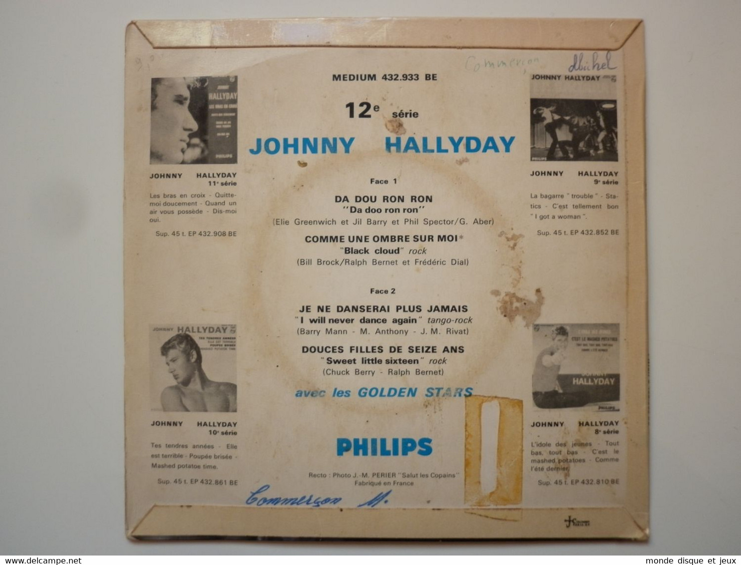 Johnny Hallyday 45Tours EP Vinyle Da Dou Ron Ron - 45 T - Maxi-Single