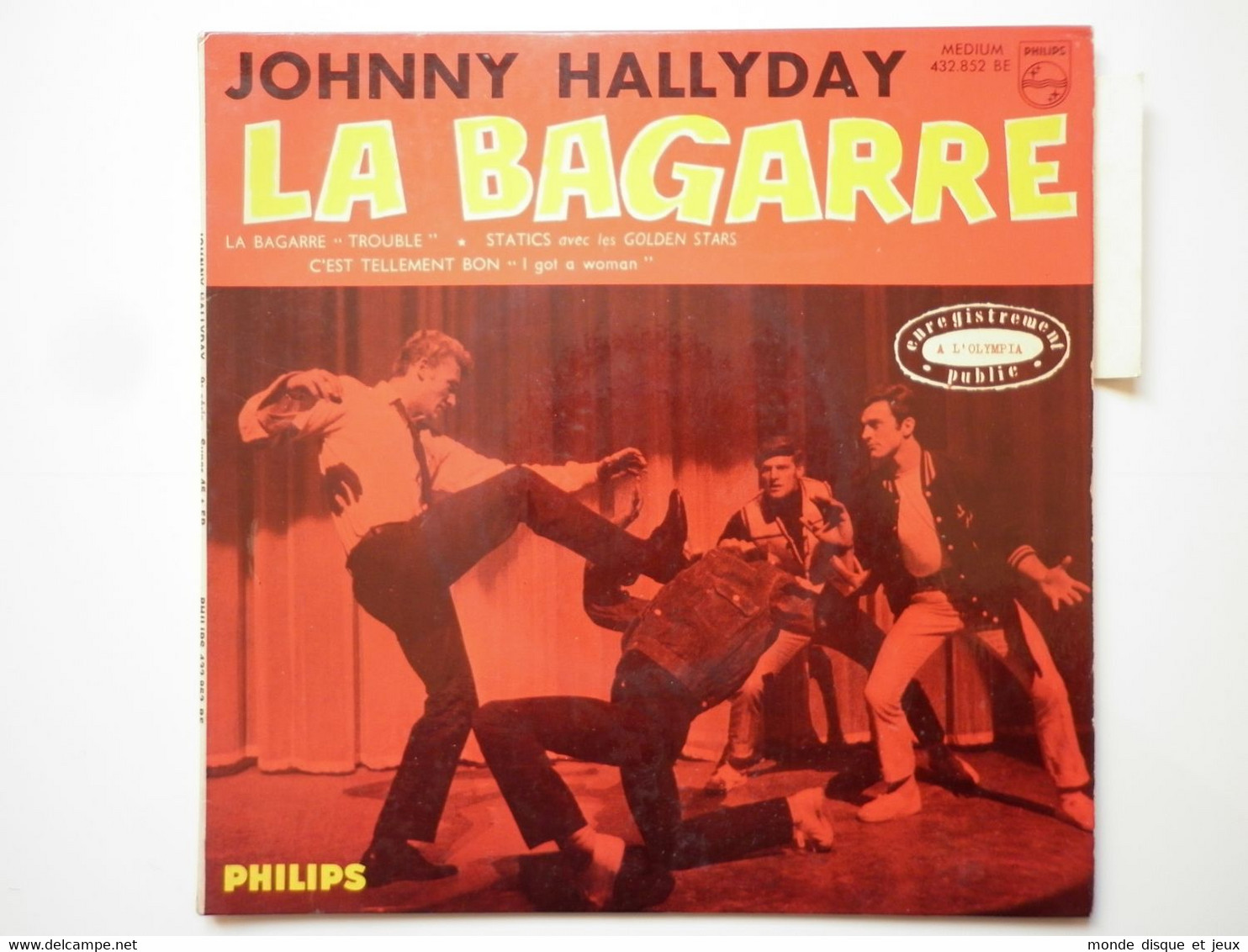 Johnny Hallyday 45Tours EP Vinyle La Bagarre Titres Sur 2 Lignes Mint - 45 T - Maxi-Single