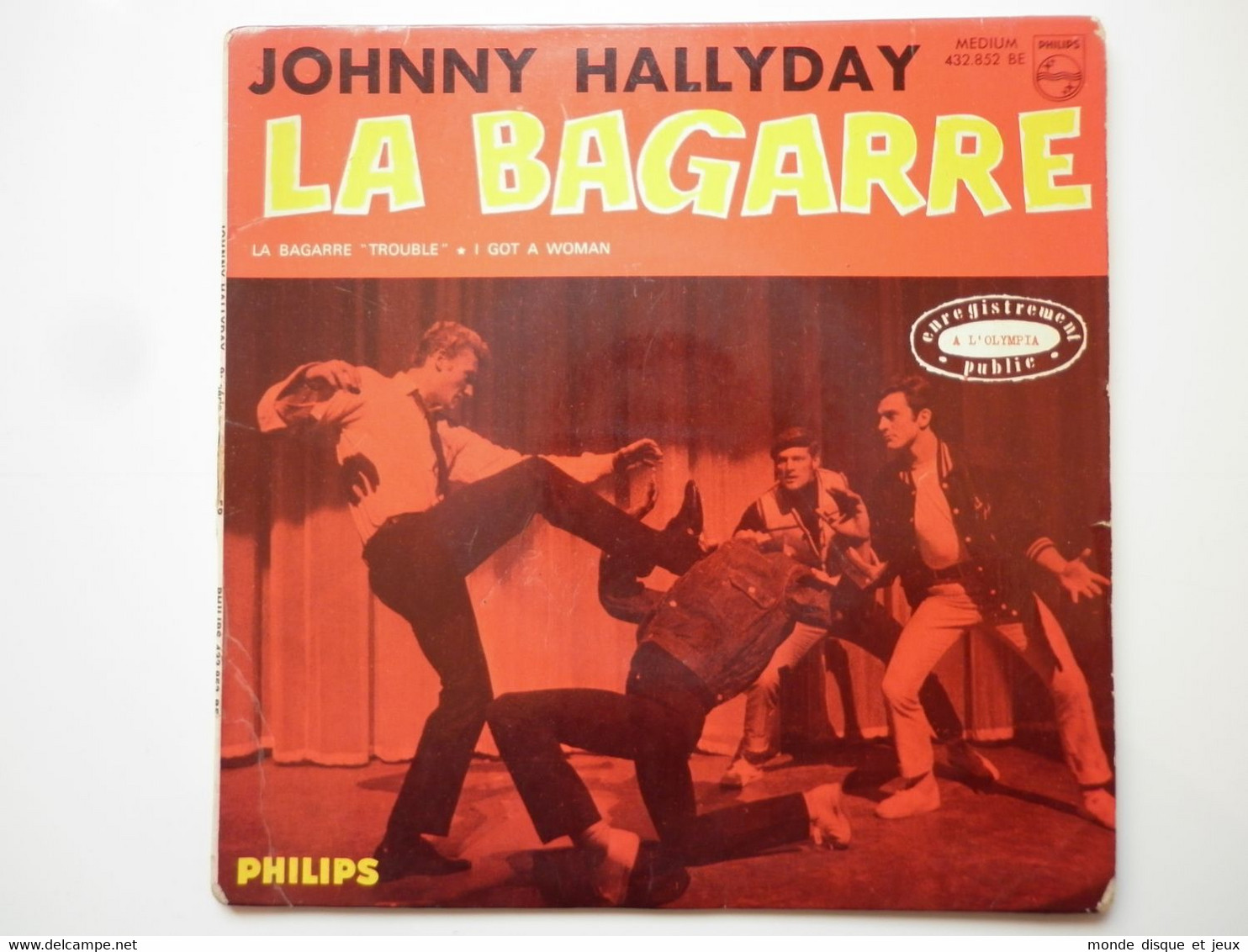 Johnny Hallyday 45Tours EP Vinyle La Bagarre Titres Sur 1 Ligne - 45 T - Maxi-Single