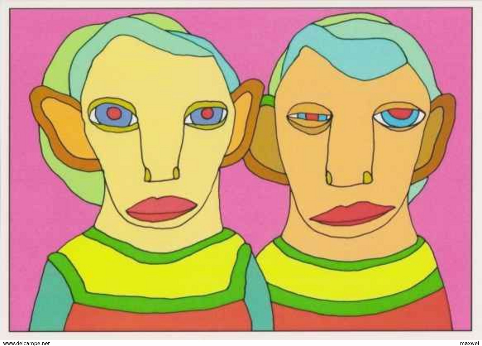 Cpm 1741/165 ERGON - Couple - Femme - Homme - Têtes - Visages - Illustrateurs - Illustrateur - Ergon