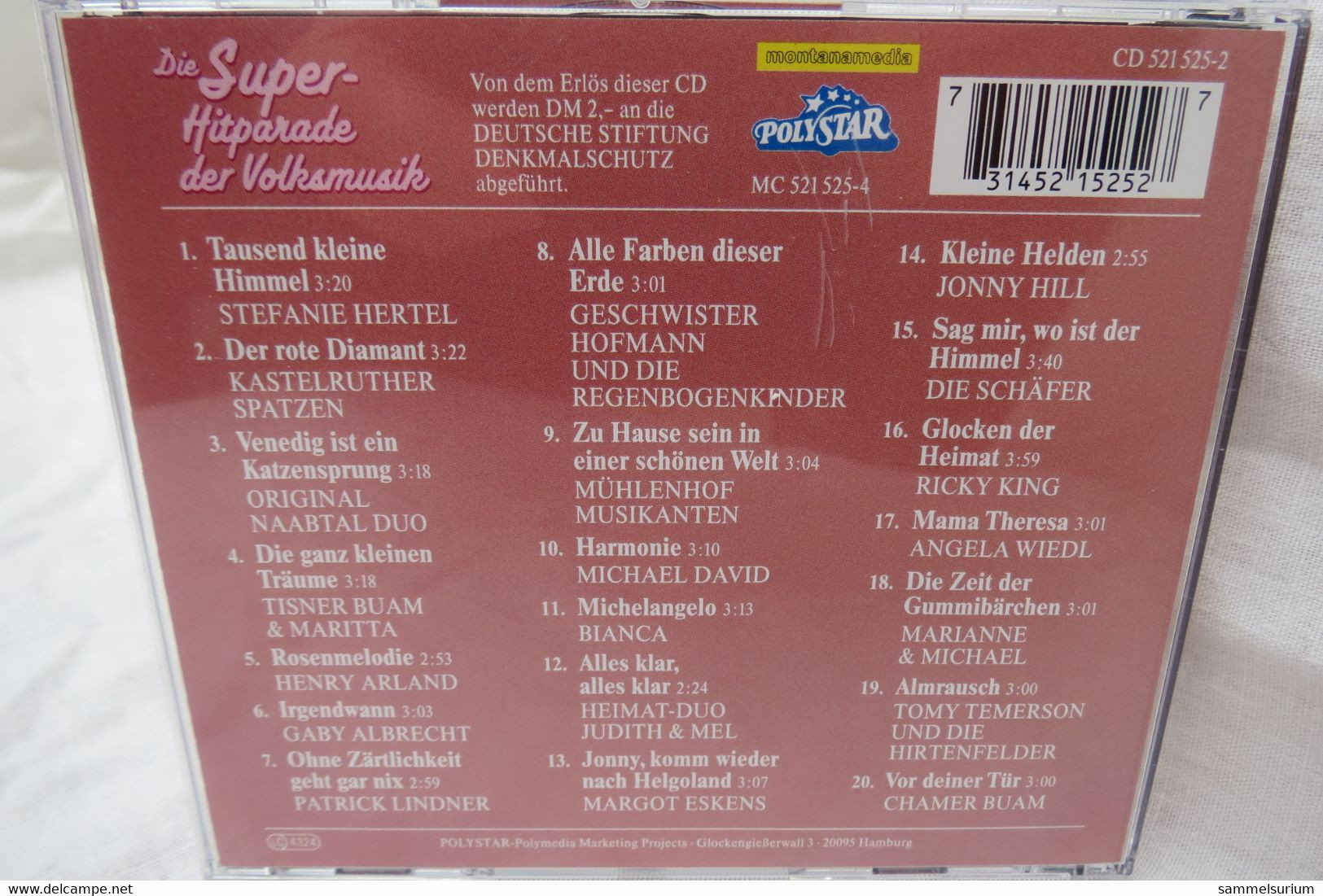 CD "Super-Hitparade Der Volksmusik" Hits Des Jahres 1993, Vorgestellt Von Carolin Reiber - Sonstige - Deutsche Musik