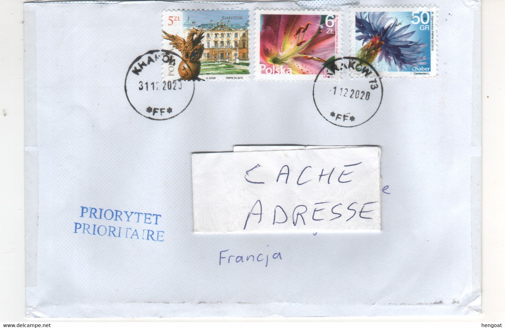 Timbres , Stamps " Fleurs  , Chateau "  Sur Lettre  Du 31/12/2020 Pour La France - Lettres & Documents