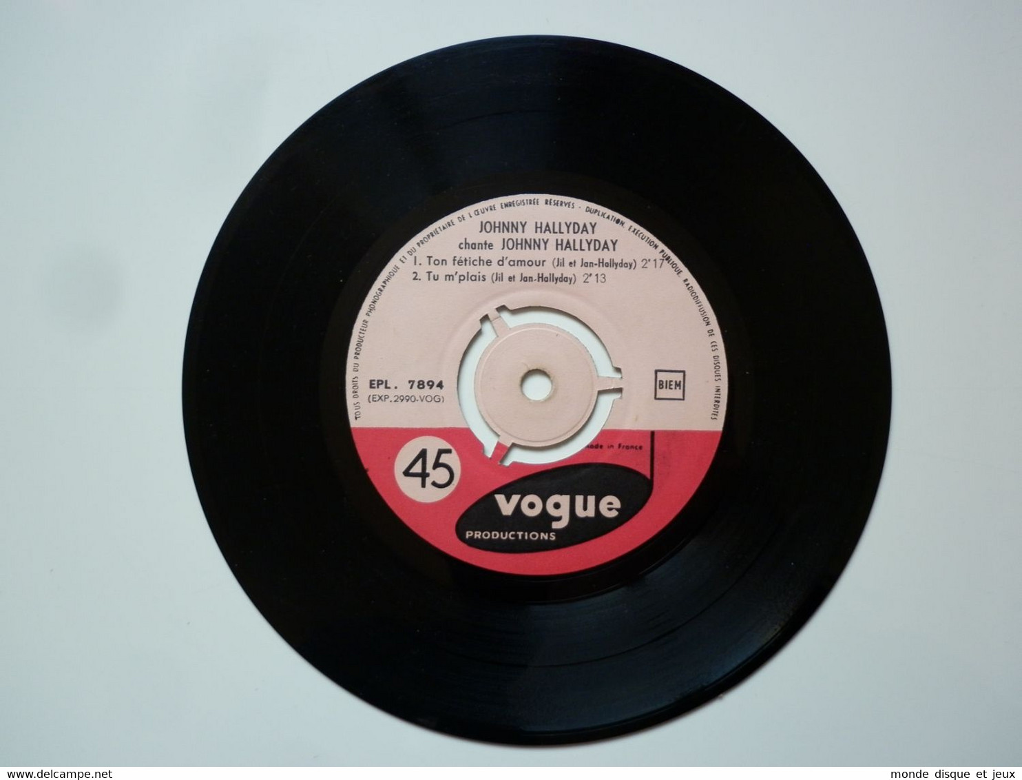 Johnny Hallyday 45Tours EP Vinyle Johnny Hallyday Chante Johnny Hallyday Vogue - 45 T - Maxi-Single