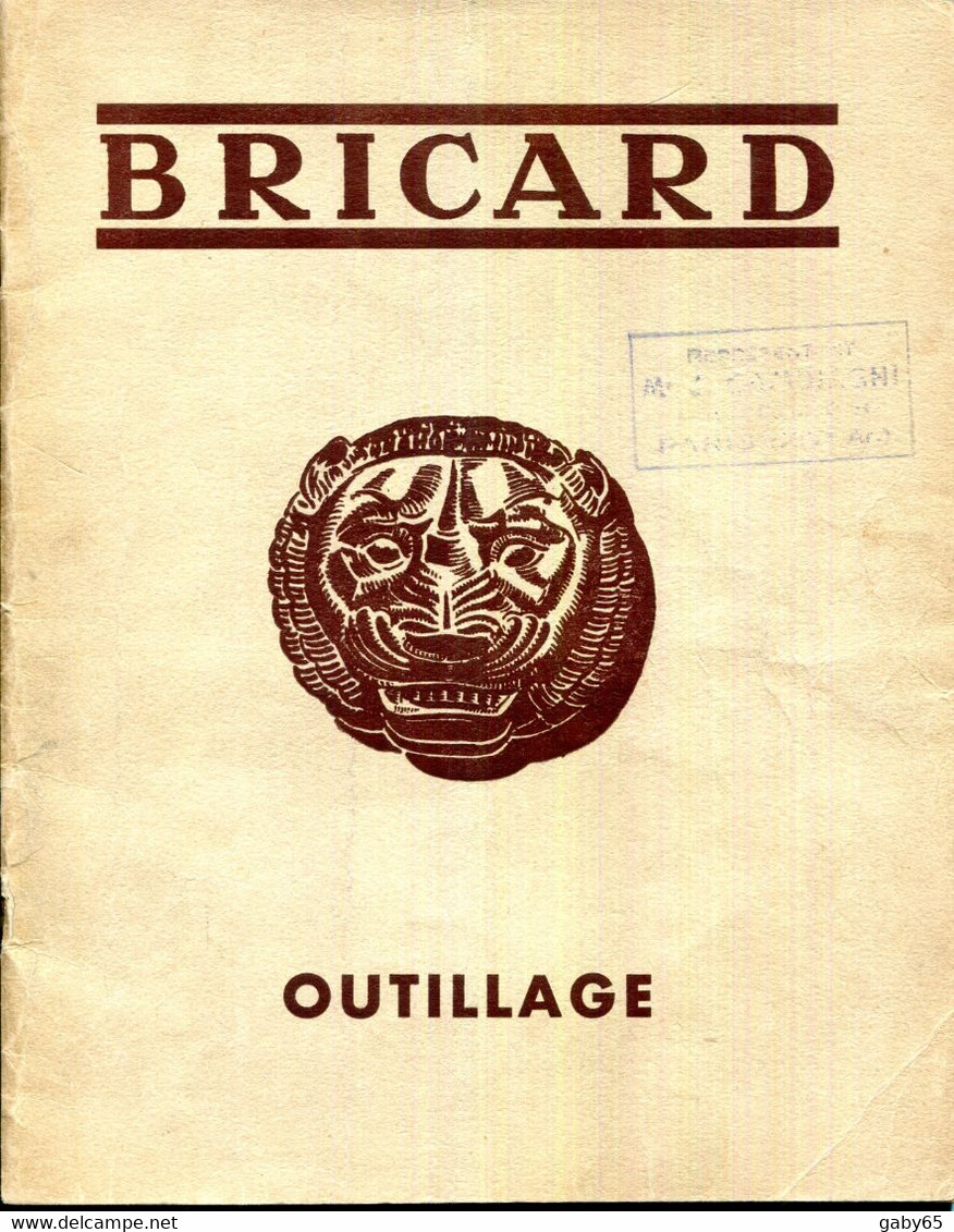 PARIS.CATALOGUE OUTILLAGE " BRICARD " 39 RUE DE RICHELIEU. - Non Classés