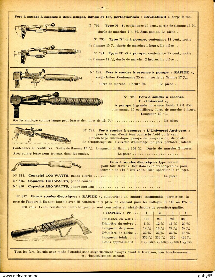 PARIS.CATALOGUE OUTILLAGE " BRICARD " 39 RUE DE RICHELIEU. - Non Classés