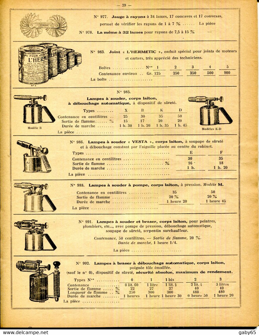 PARIS.CATALOGUE OUTILLAGE " BRICARD " 39 RUE DE RICHELIEU.