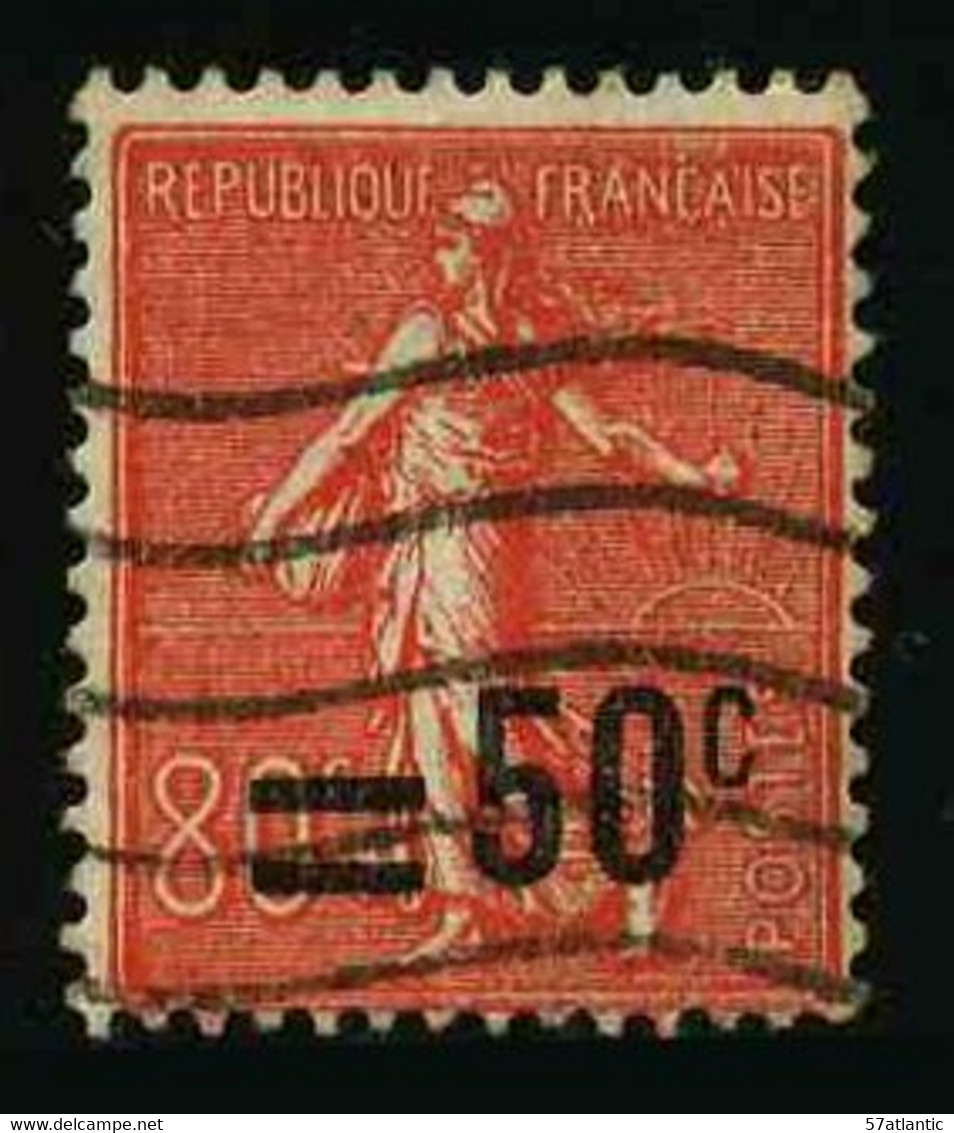 FRANCE - VARIETE - YT 220 - SEMEUSE 50c/80c - SURCHARGE DEPLACEE - 8 NON BARRE - TIMBRE OBLITERE - Used Stamps