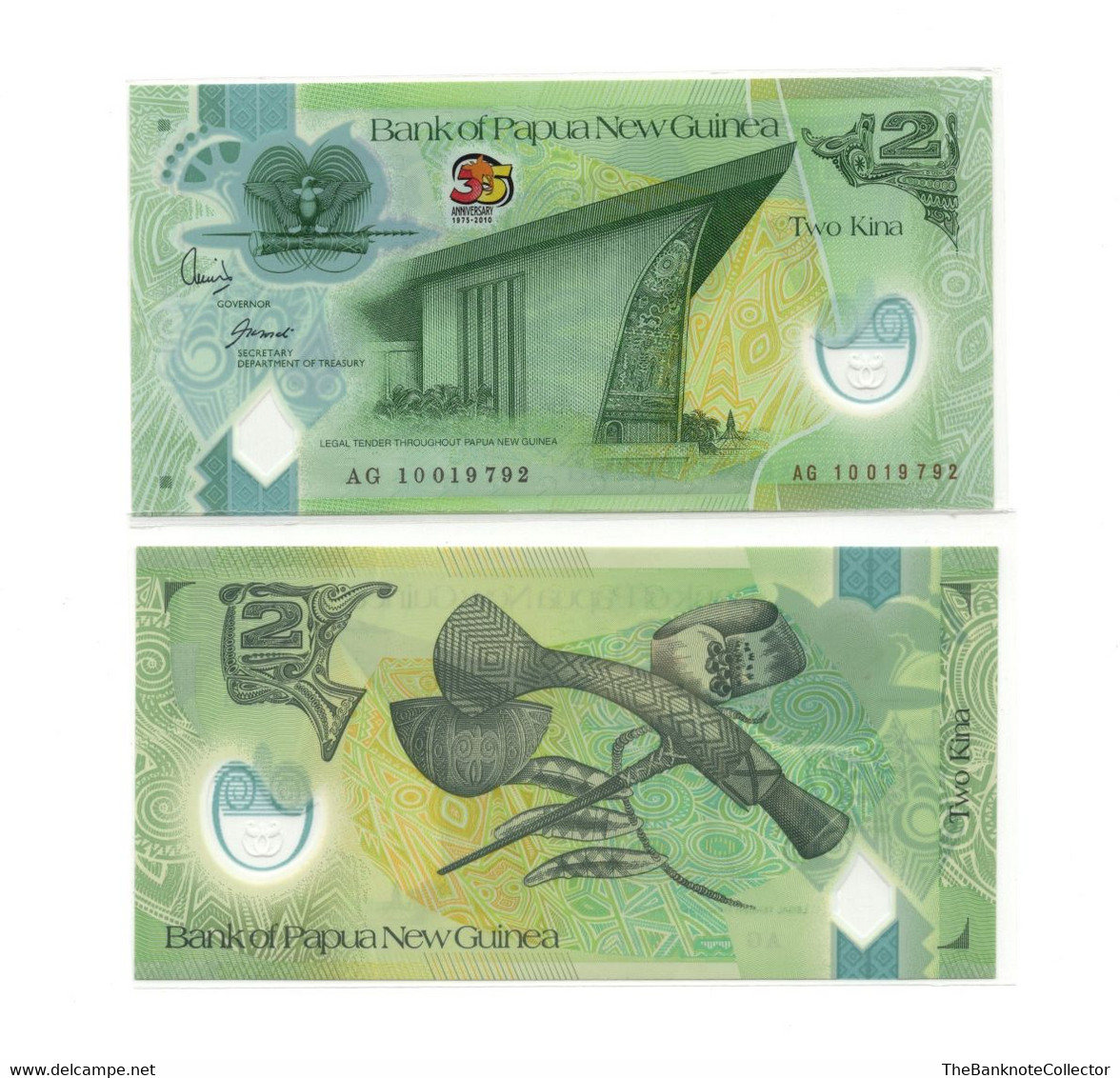 Papua New Guinea 2 Kina ND 2010 Polymer 36th Anniversary Commemorative Issue UNCIRCULATED P-38 - Papua New Guinea