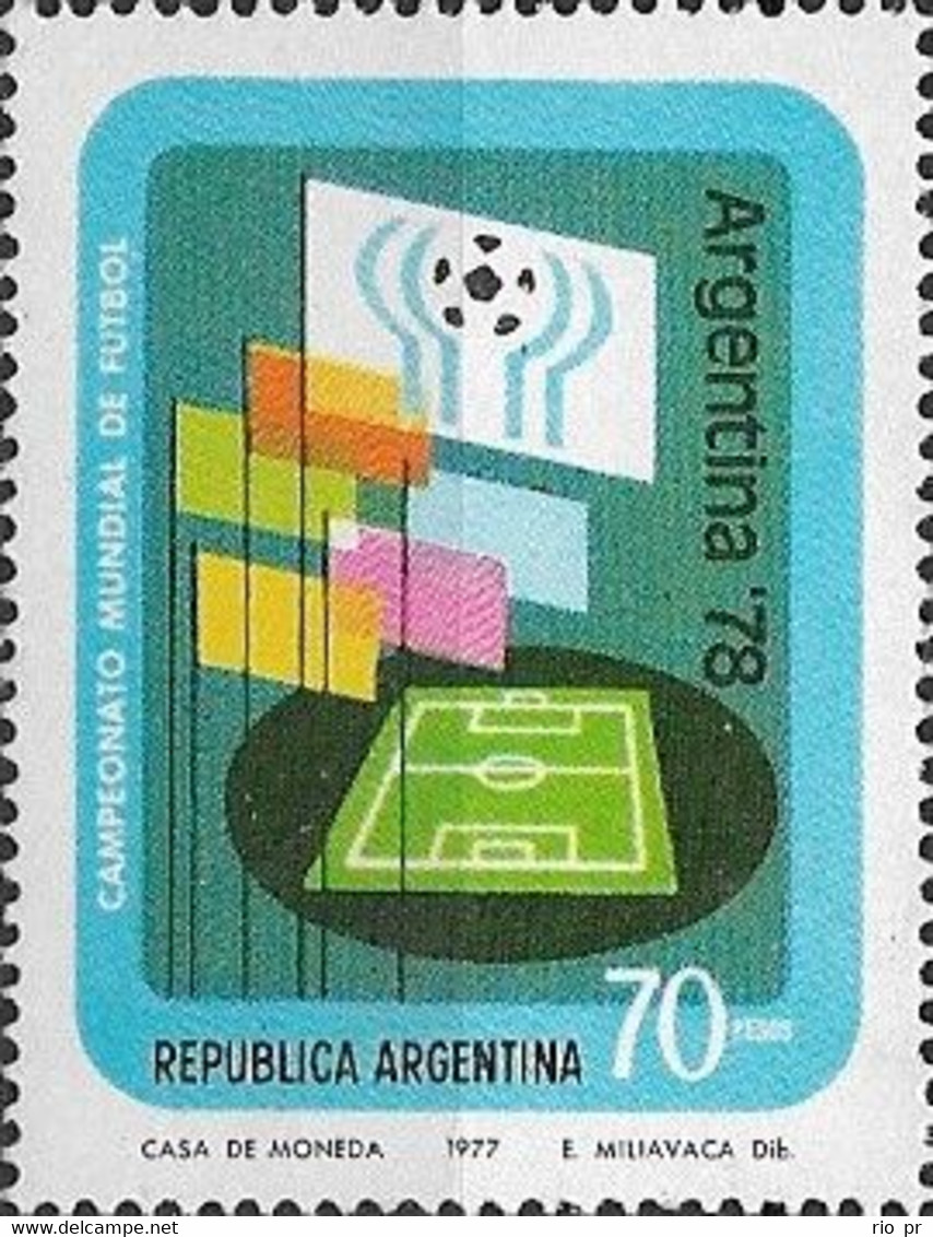 ARGENTINA - ARGENTINA'78 FIFA WORLD SOCCER CUP (I, STADIUM AND FLAGS, 70 P) 1977 - MNH - 1978 – Argentine