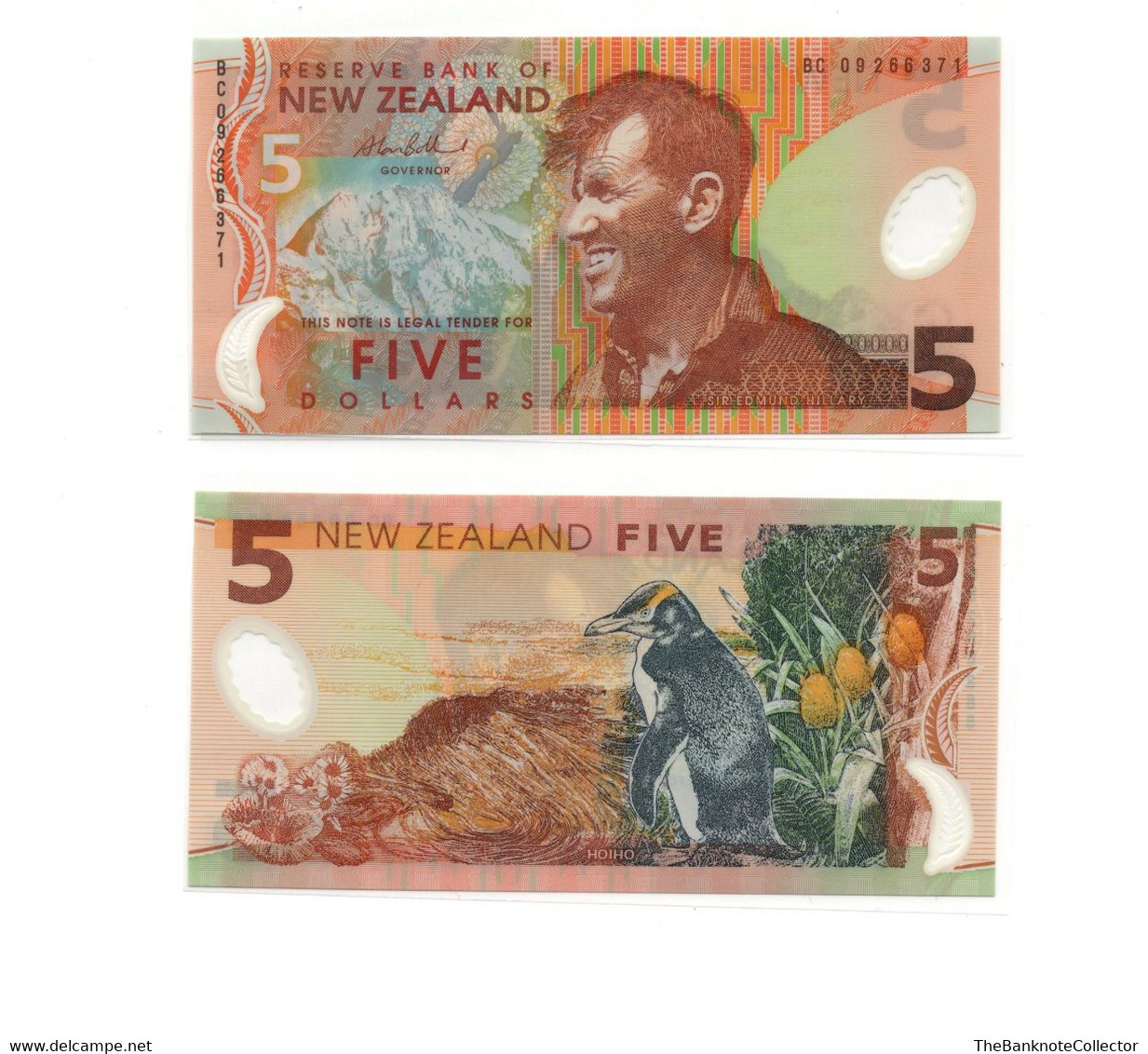 New Zealand 5 Dollars ND 2009 Polymer Issue Edmund Hillary P-185 UNCIRCULATED - New Zealand