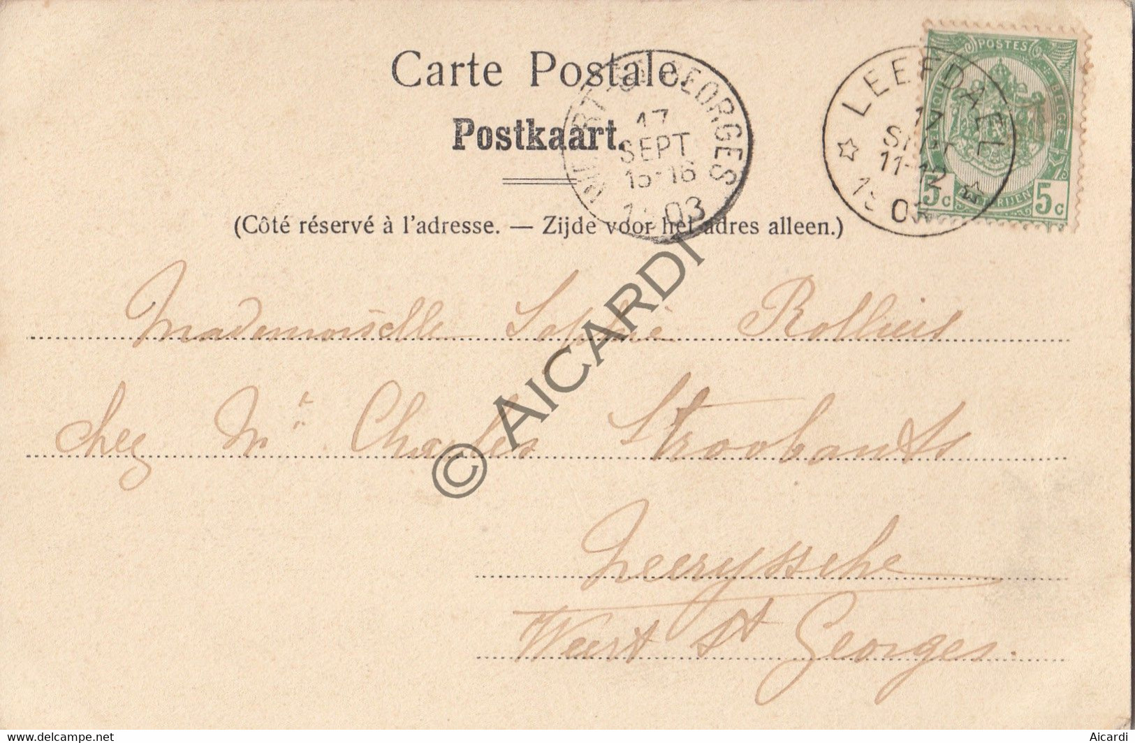 Postkaart / Carte Postale - LEEFDAAL - Château De Leefdael - Sterstempel Leefdael 1903  (A533) - Bertem