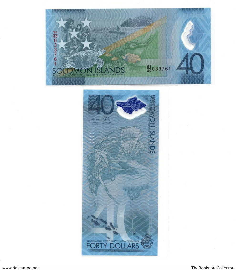 Solomon Islands 40 Dollars  2018 Polymer 40th Anniversary Commemorative UNCIRCULATED P-37 - Solomon Islands