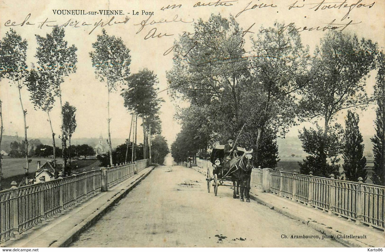 Vouneuil Sur Vienne * 1907 * Le Pont * Route Attelage Cocher - Vouneuil Sur Vienne