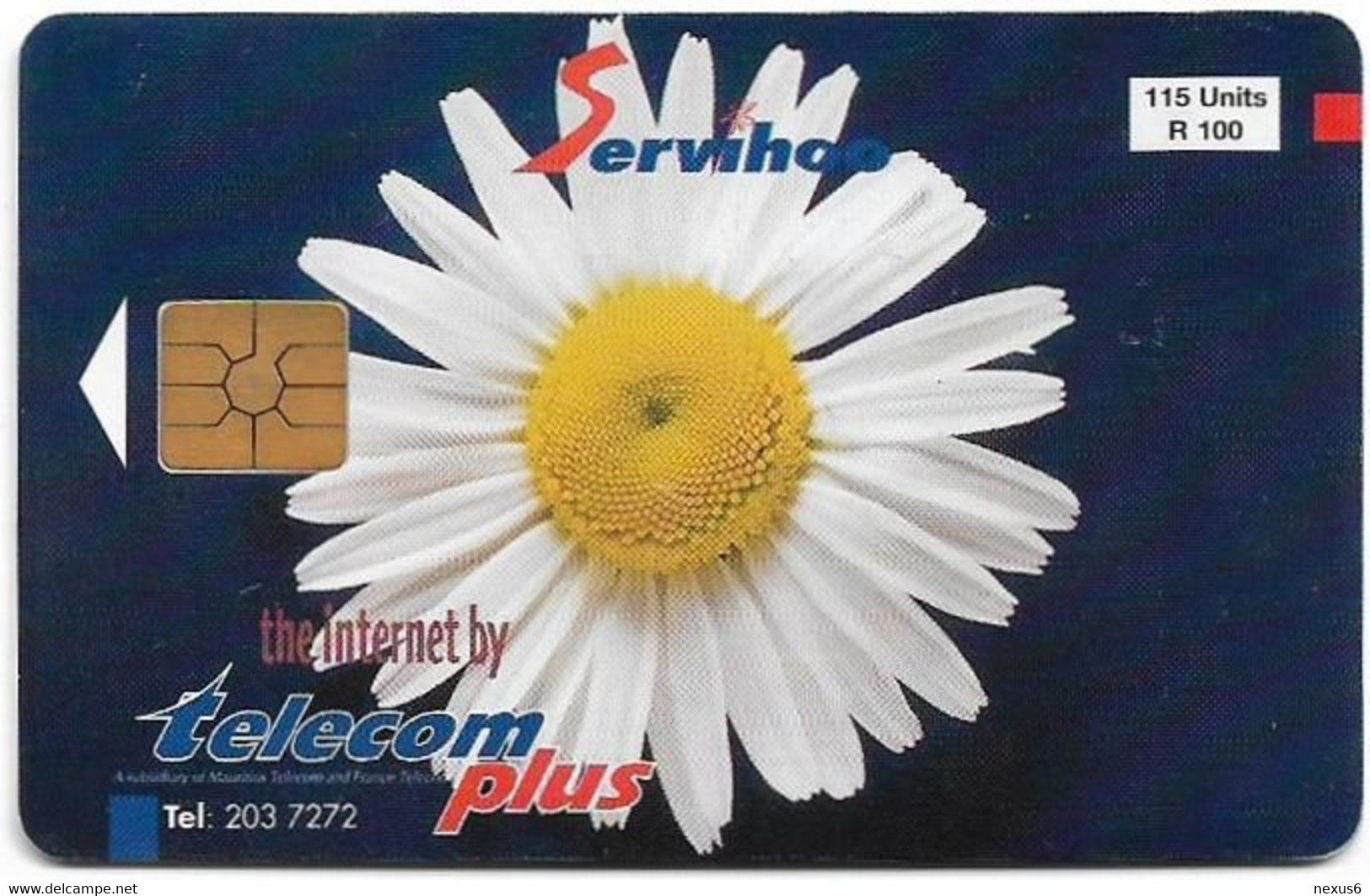 Mauritius - Mauritius Telecom (Chip) - Marguerite Flower, Gem2 Black, 115Units, 1998, 40.000ex, Used - Mauritius