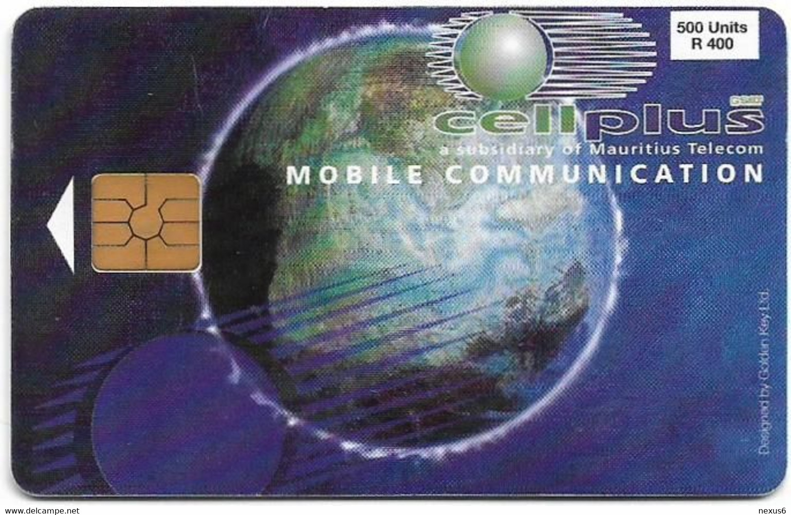 Mauritius - Mauritius Telecom (Chip) - Cellplus - Gem2 Black, 1998, 500U, 40.000ex, Used - Mauricio