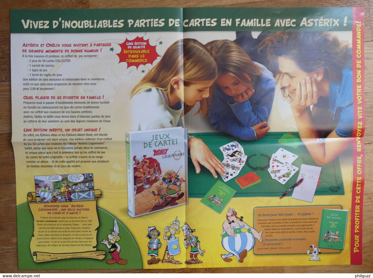 DEPLIANT ATLAS COFFRET JEUX DE CARTES ASTERIX 2006 - Objets Publicitaires