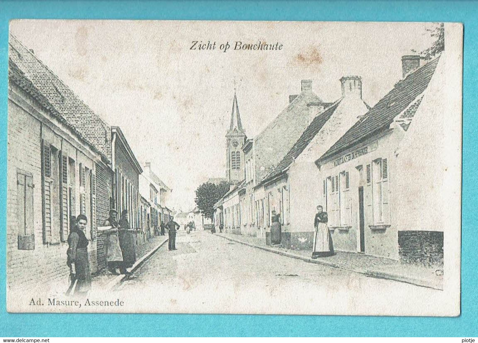 * Boekhoute - Bouchaute (Assenede - Oost Vlaanderen) * (Ad. Masure) Zicht Op Bouchaute, Zeldzaam, Animée, TOP, Rare - Assenede