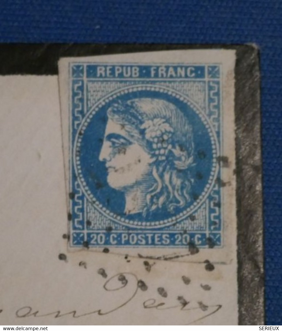 AQ8 FRANCE BELLE LETTRE 1871  PLEINE FOUGERE  POUR CHATEAU GANTIER  + CERES BORDEAUX  +AFFRANCH. INTERESSANT - 1870 Bordeaux Printing