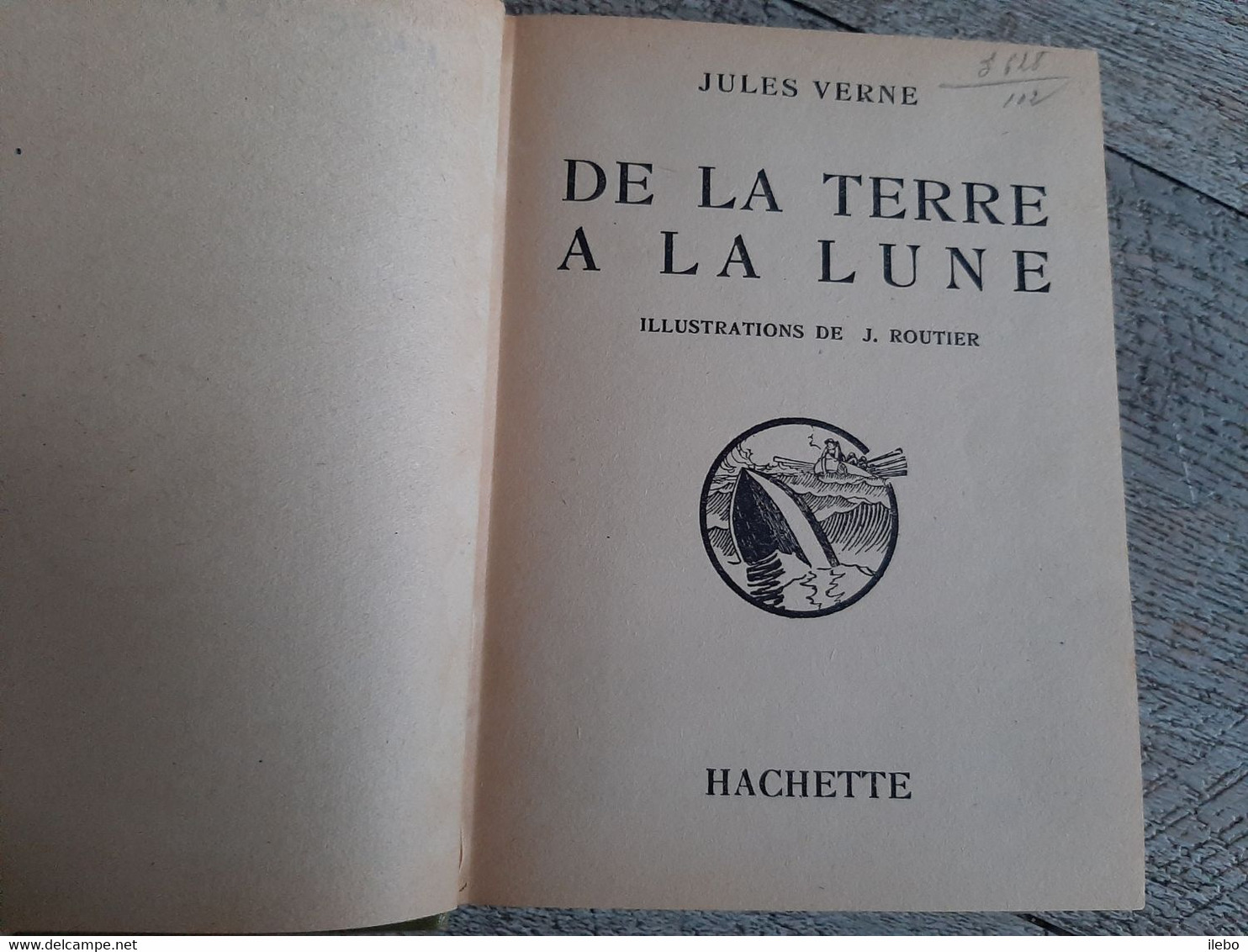 De La Terre à La Lune  De Jules Verne Hachette Bibliothèque Verte 1944 Llustré Par Routier Rare - Hachette