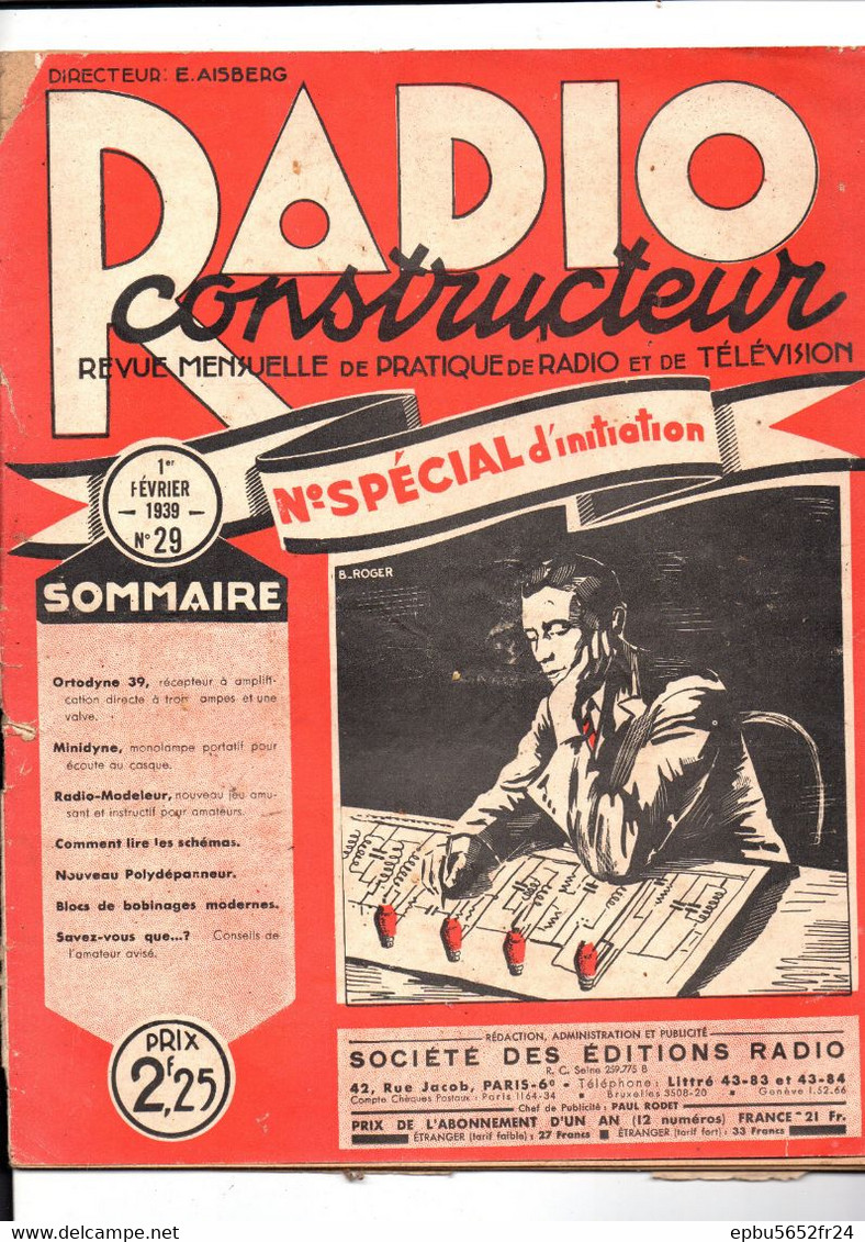 Radio Constructeur De Février 1939  N° 29  Numéro Spécial D' Initiation - Audio-Video