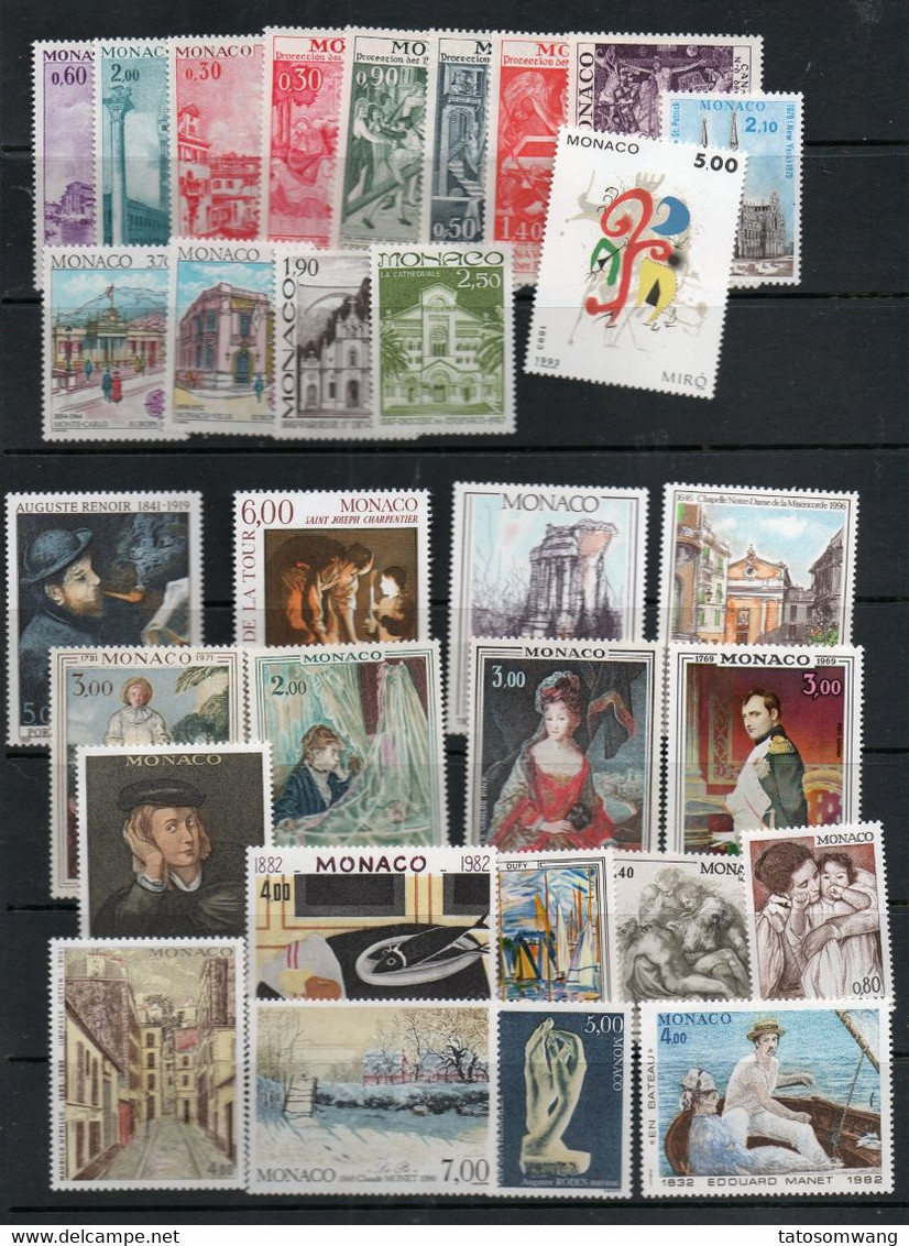 MONACO - Modern MNH Selections With Majority Being Paintings Related ,sg Cat £90+   Cheap Lot - Ungebraucht