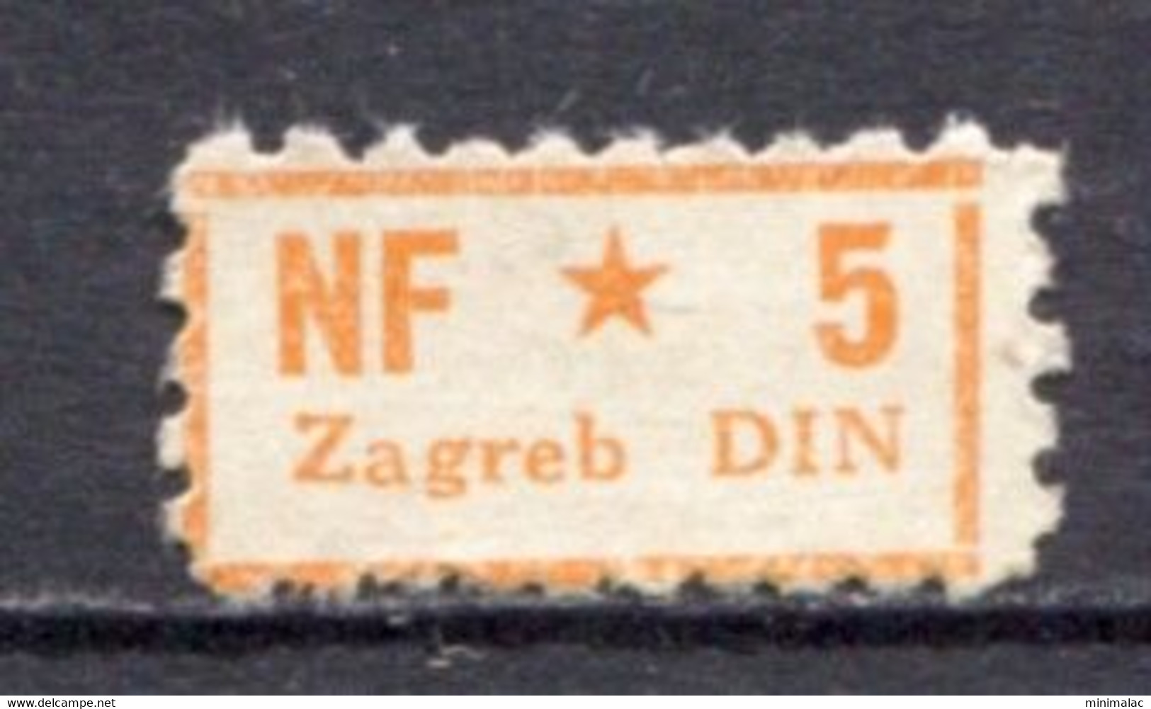 Yugoslavia 1948, Stamp For Membership NF Zagreb, Administrative Stamp, Revenue, Tax Stamp 5d Orange - Officials