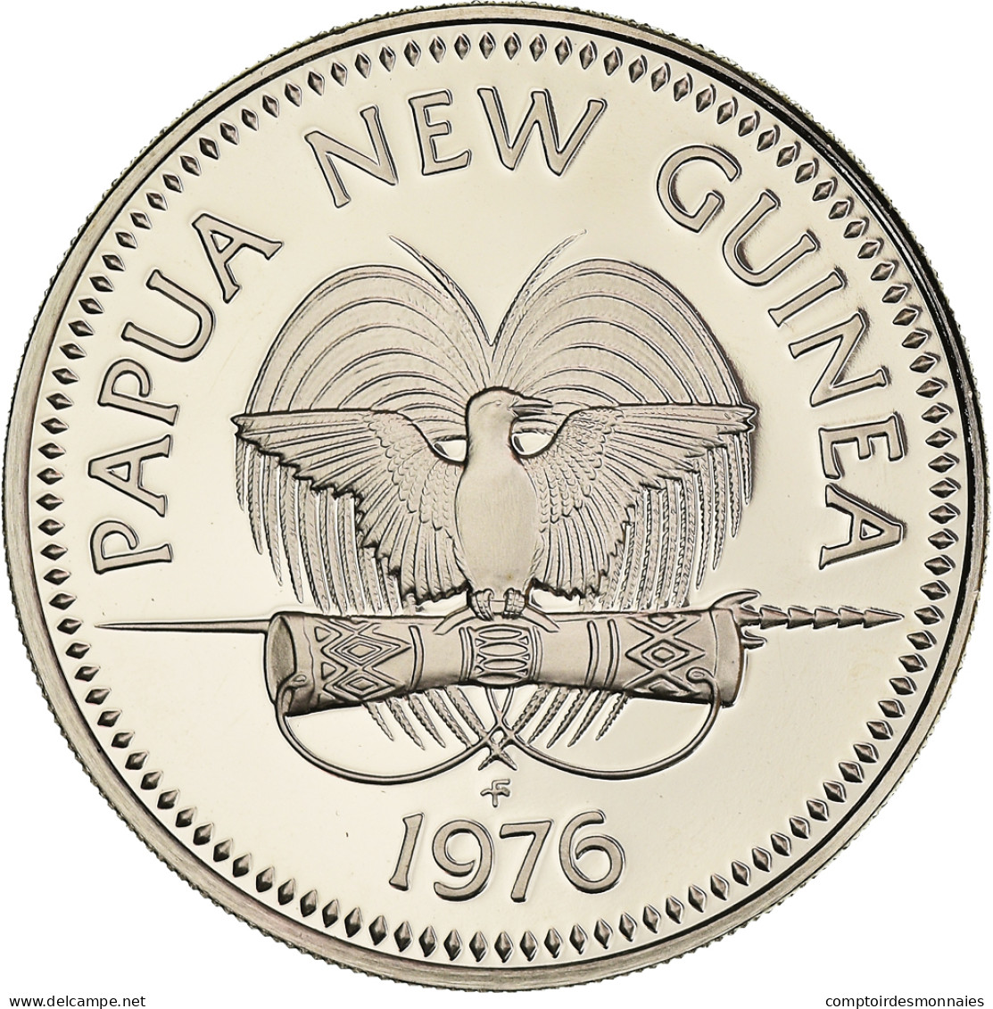 Monnaie, Papua New Guinea, 20 Toea, 1976, Franklin Mint, Proof, FDC - Papua New Guinea