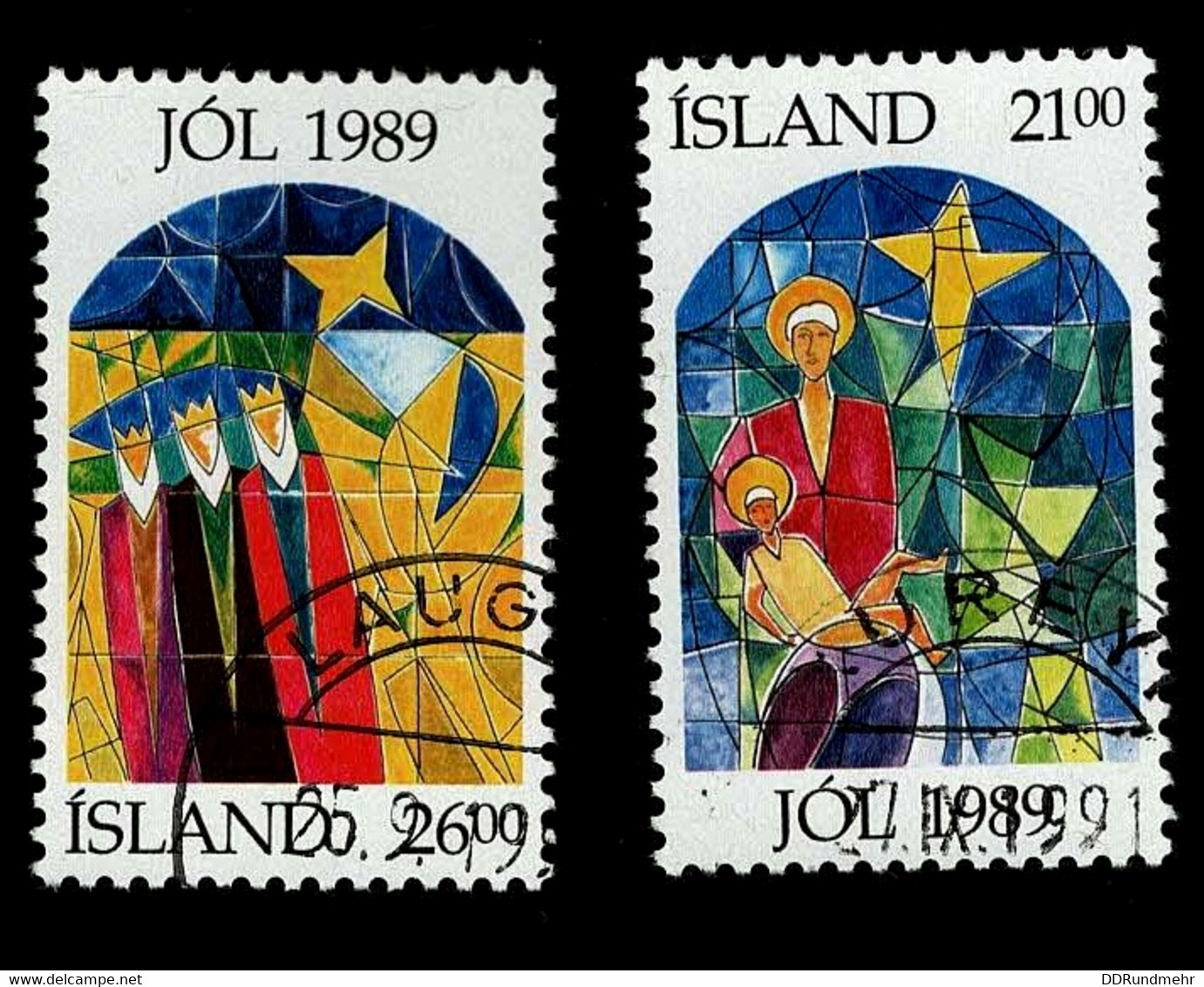 1989 Christmas Mi:IS 712 - 713 Sn:IS 684 - 685 Yt:IS 665 - 666 Sg:IS 739 - 740 - Used Stamps