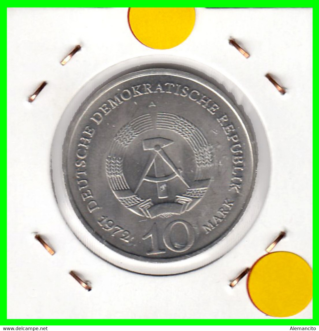 ( GERMANY ) REPUBLICA DEMOCRATICA DE ALEMANIA AÑO 1972 ( RDA ) MONEDA DE 10-DM (BUCHENWALD MEMORIAL OBV: STATE EMBLEM, - Colecciones