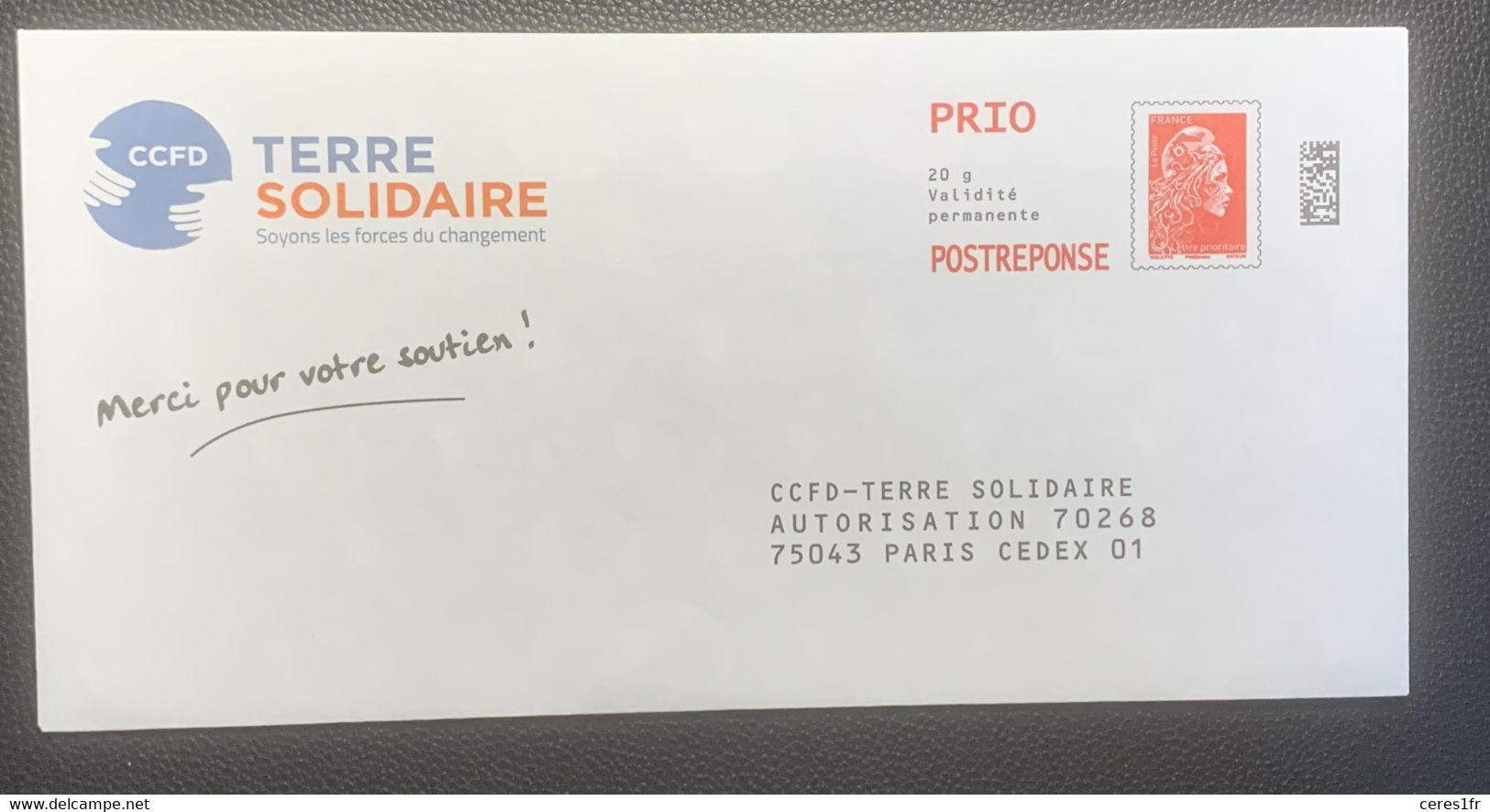 PAP159 - PAP Réponse  Neuf 110x220 Marianne L'Engagé Tarif PRIO Repiqué CCFD Terre Solidaire 204623 - Listos A Ser Enviados: Respuesta