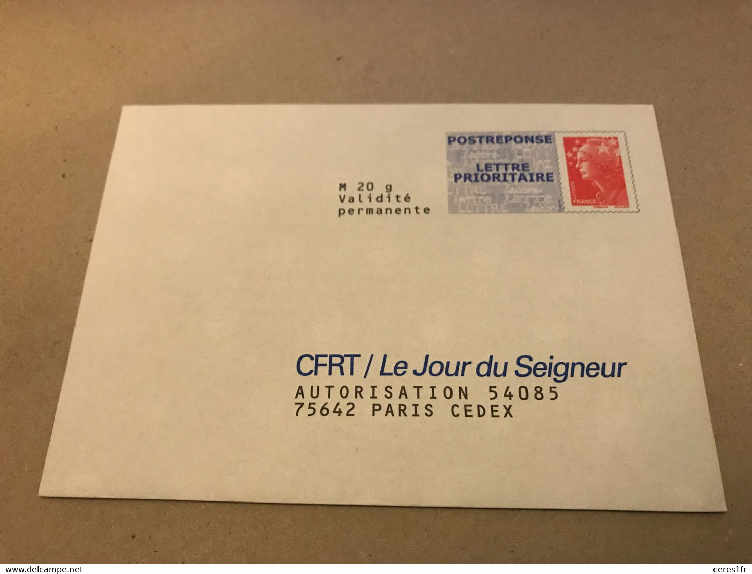 PAP008 - PAP Réponse  Neuf 110x154 Marianne De Beaujard Tarif LETTRE PRIORITAIRE Repiqué CFRT / Le Jour Du Seigneur - Listos Para Enviar: Respuesta /Beaujard