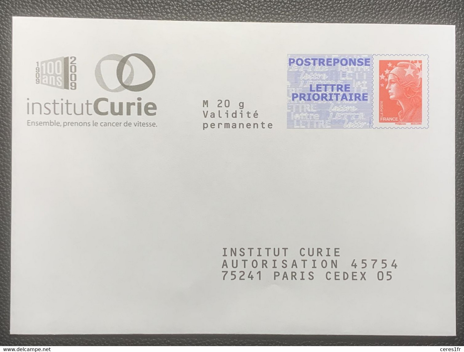 PAP132 - PAP Réponse  Neuf 110x154 Marianne De Beaujard Tarif LETTRE PRIORITAIRE Repiqué Institut Curie 08P658 - Prêts-à-poster: Réponse /Beaujard