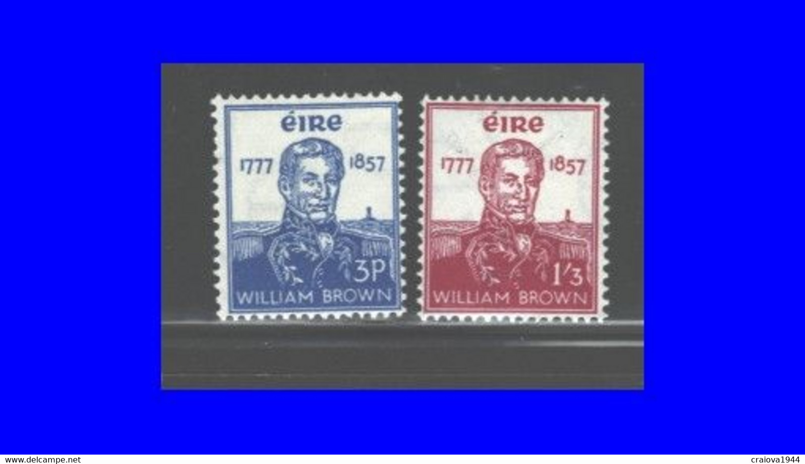 IRELAND 1957 "Adm.WILLIAM BROWN"  #161 - 162 MNH - Unused Stamps