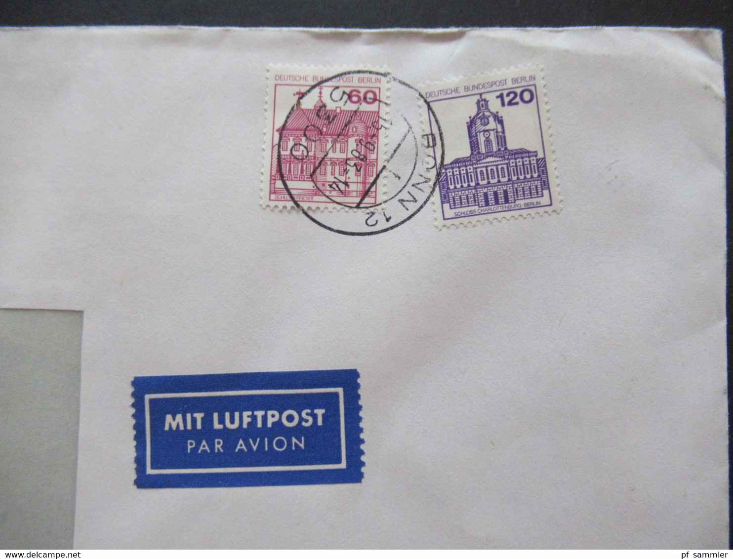 Berlin 1983 Freimarken BuS MiF Luftpost Beleg Umschlag Dr. Hans Stercken Mitglied Des Deutschen Bundestages Bundeshaus - Storia Postale