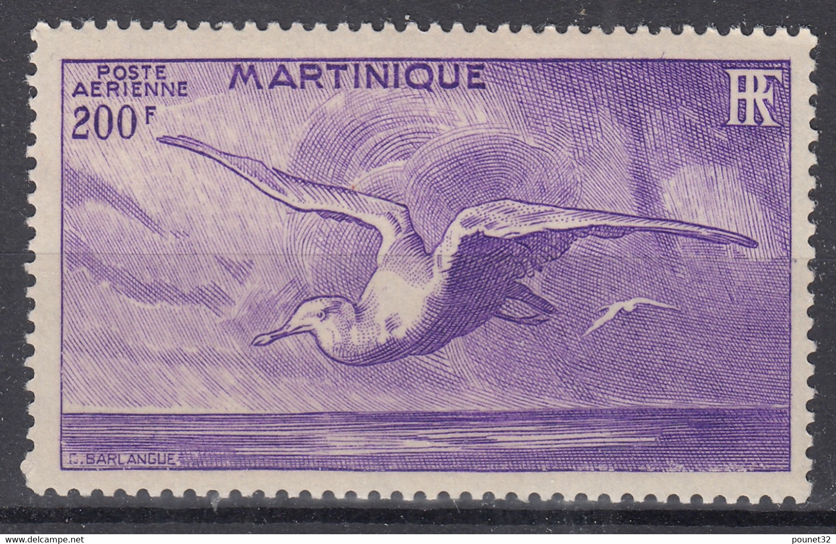 MARTINIQUE : POSTE AERIENNE OISEAU MOUETTE N° 15 NEUF ** GOMME SANS CHARNIERE - Posta Aerea