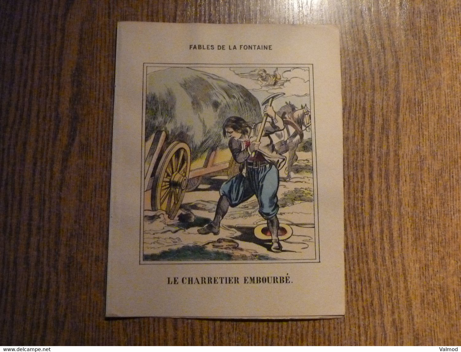 Couverture-Protège Documents "Le Charretier Embourbé" & Autres Fables De La Fontaine -Format Plié 22,7x 17,8 Cm Environ. - Protège-cahiers