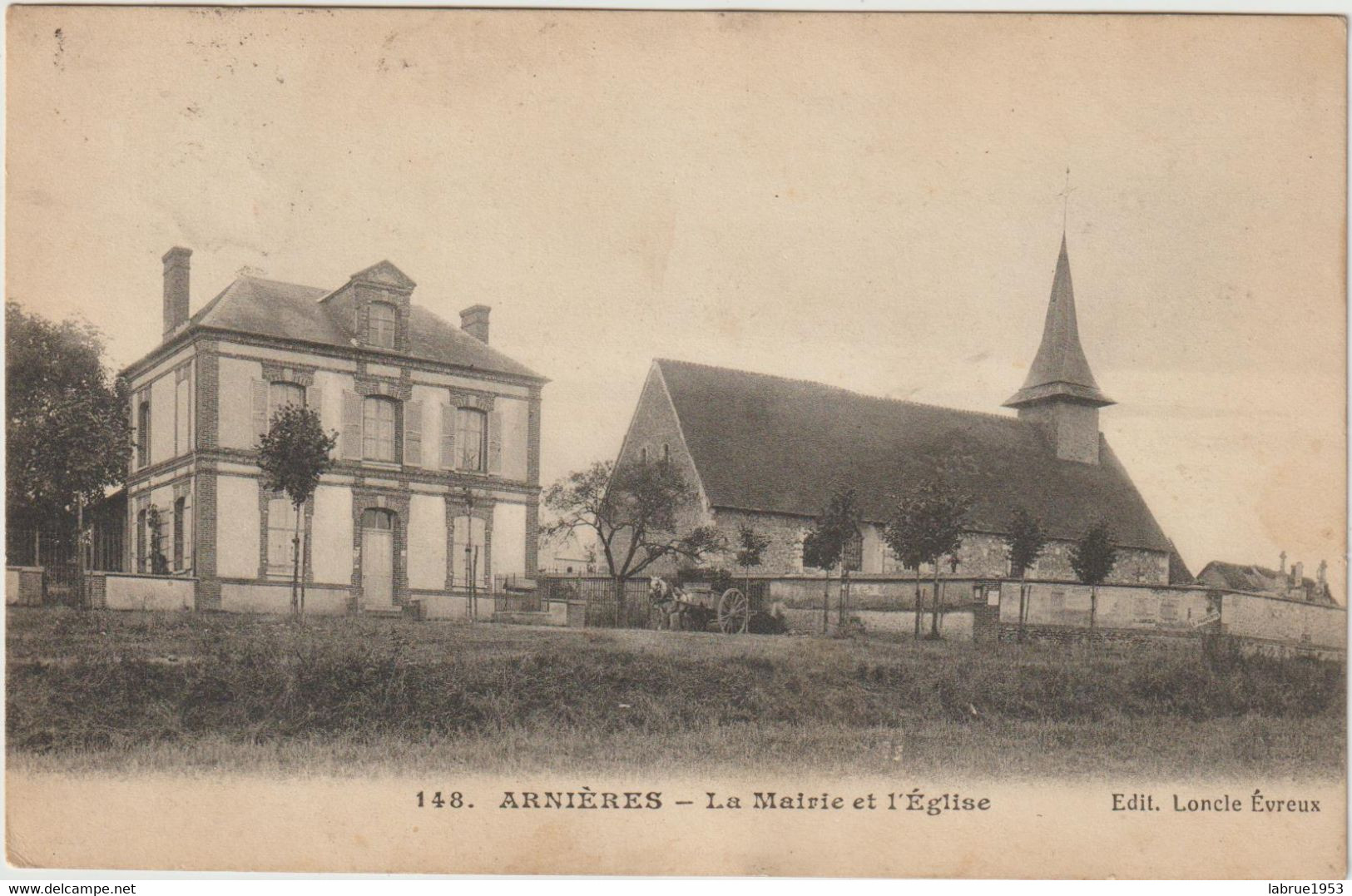Arnières - La Mairie Et L'Eglise  - (F.305) - Arnières
