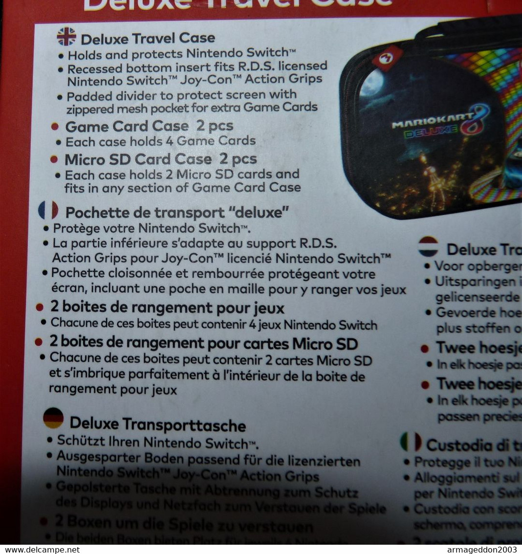 Valise De Transport Officielle Nintendo Switch Mario Kart 8 Deluxe Neuf Scellé - Accessoires