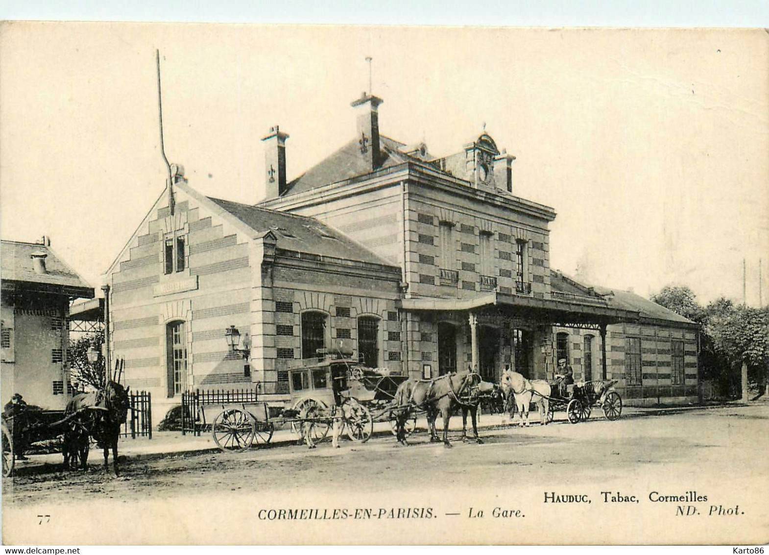 Cormeilles En Parisis * Vue Sur La Gare Du Village * Attelage * Ligne Chemin De Fer - Cormeilles En Parisis