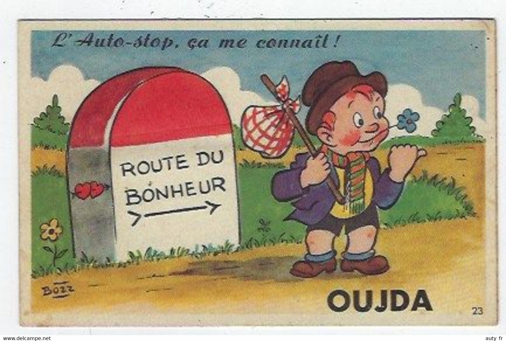 Carte à Système Dépliant De 10 Cartes - Auto-Stop - OUJDA - BOZZ Illustrateur - Sonstige & Ohne Zuordnung