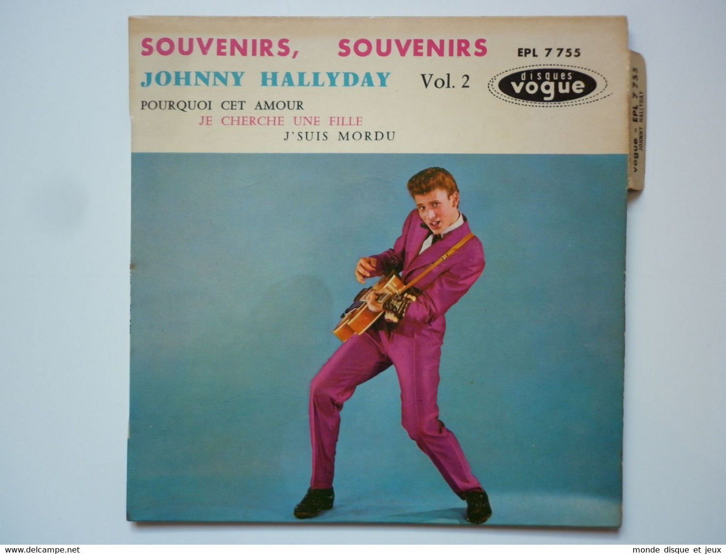 Johnny Hallyday 45Tours EP Vinyle Souvenirs Souvenirs Vogue Logo Rectangle Guilde - 45 T - Maxi-Single