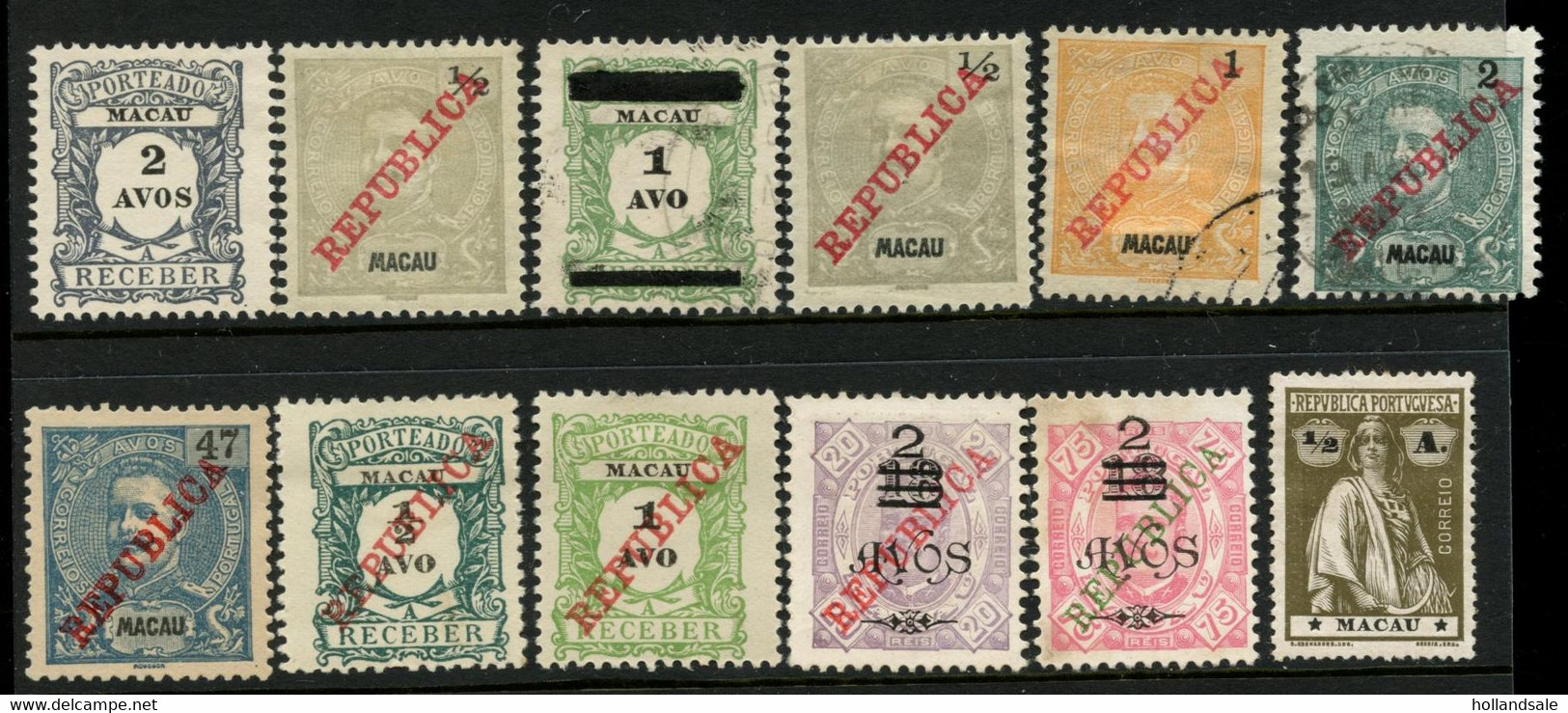 MACAU -  2 Portado Stamps, 7 Stamps King Carlos, 1 Seres Stamps. Unused And Used. Cat Value GBP 110. - Altri & Non Classificati