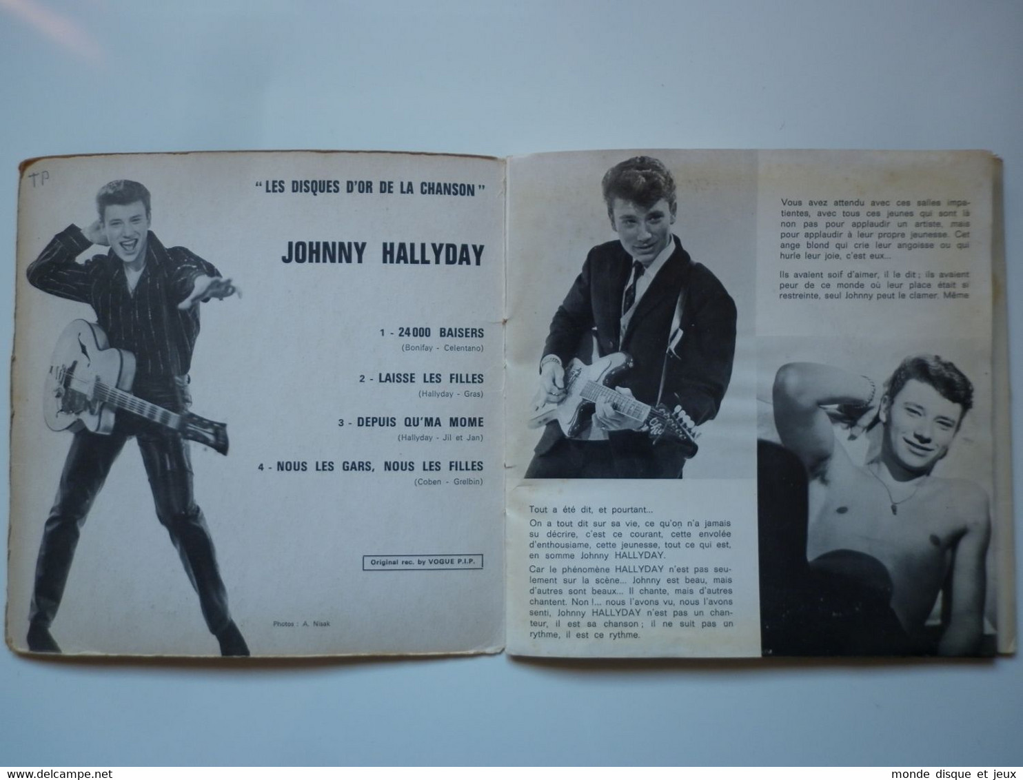 Johnny Hallyday 45Tours Livre Disque EP Vinyle Les Disques D'Or De La Chanson - 45 T - Maxi-Single