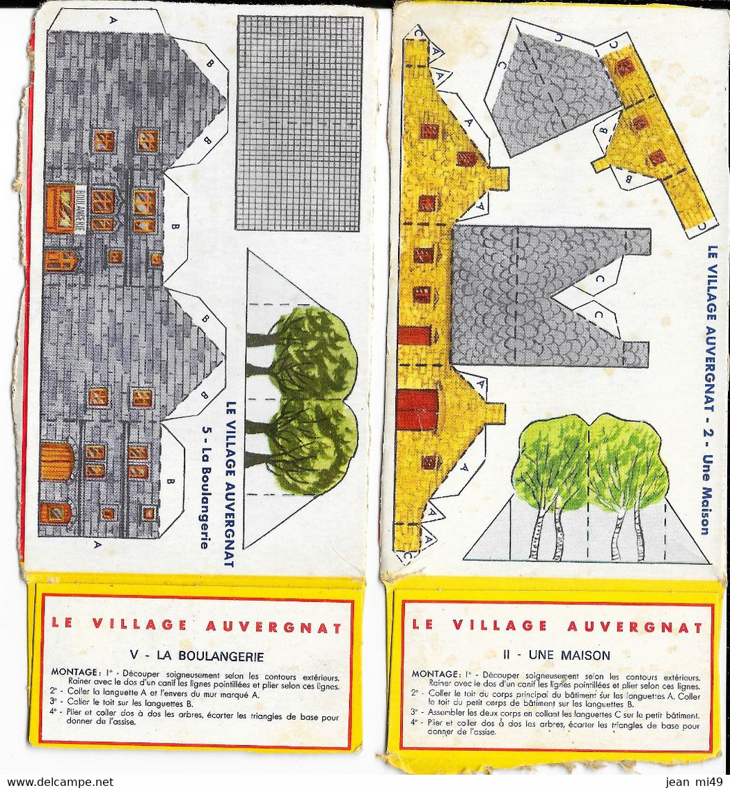 DECOUPIS - LE VILLAGE AUVERGNAT  - Lot De 2 Découpis - N° 2 Et 5  -  Une Maison - La Boulangerie - Andere & Zonder Classificatie