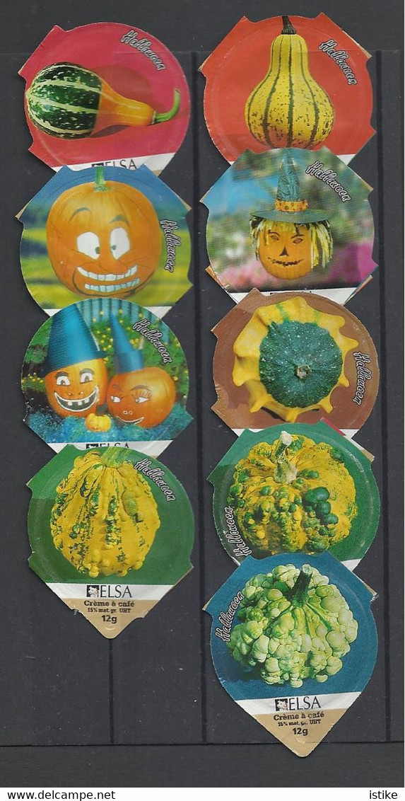 Switzerland, Coffee Cream Labels, "Halloween",  Lot Of 19. - Milk Tops (Milk Lids)