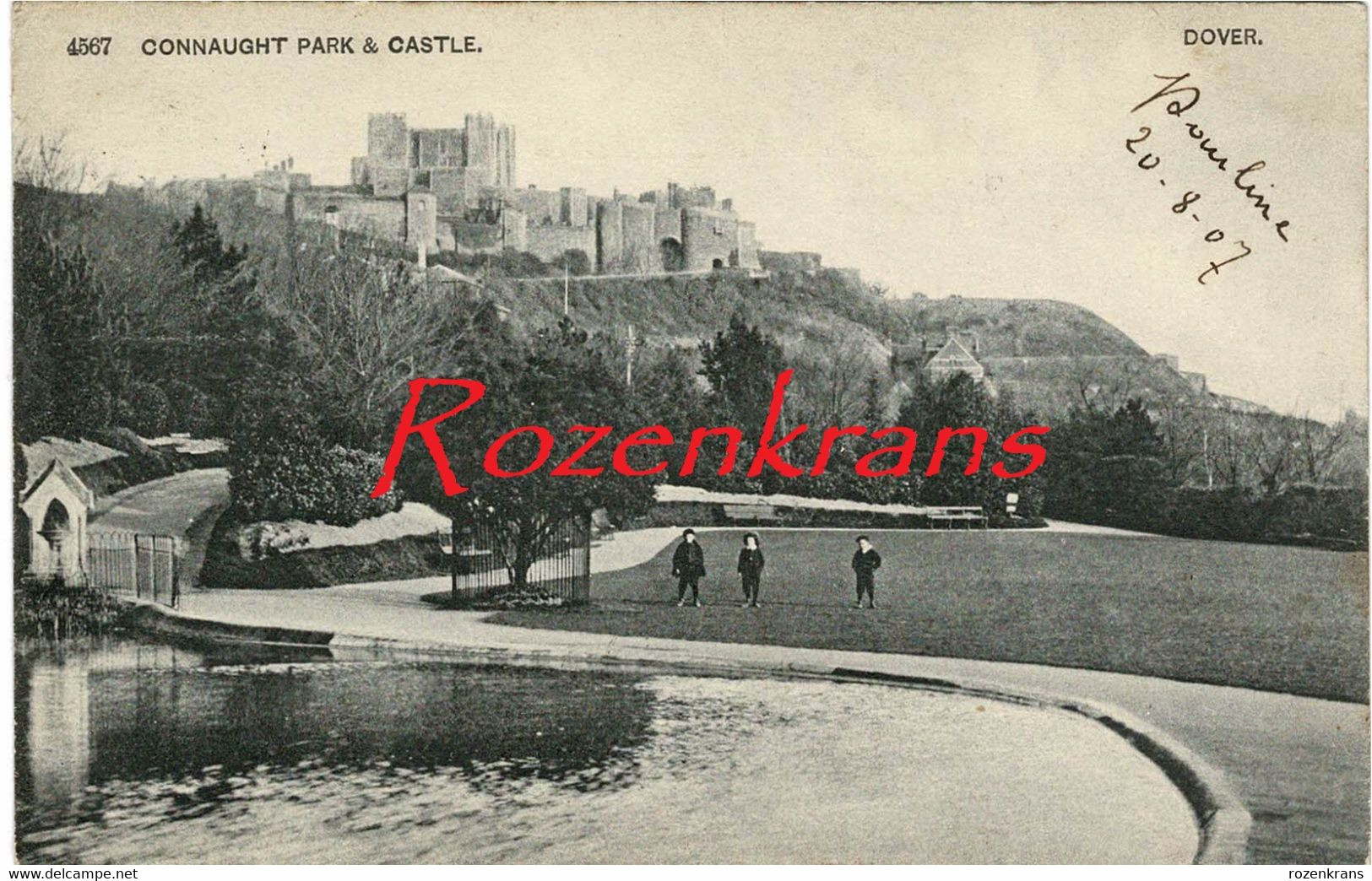 Old Postcard UK Connaught Park & Castle Dover Kent CPA England 1907 (In Very Good Condition) - Dover