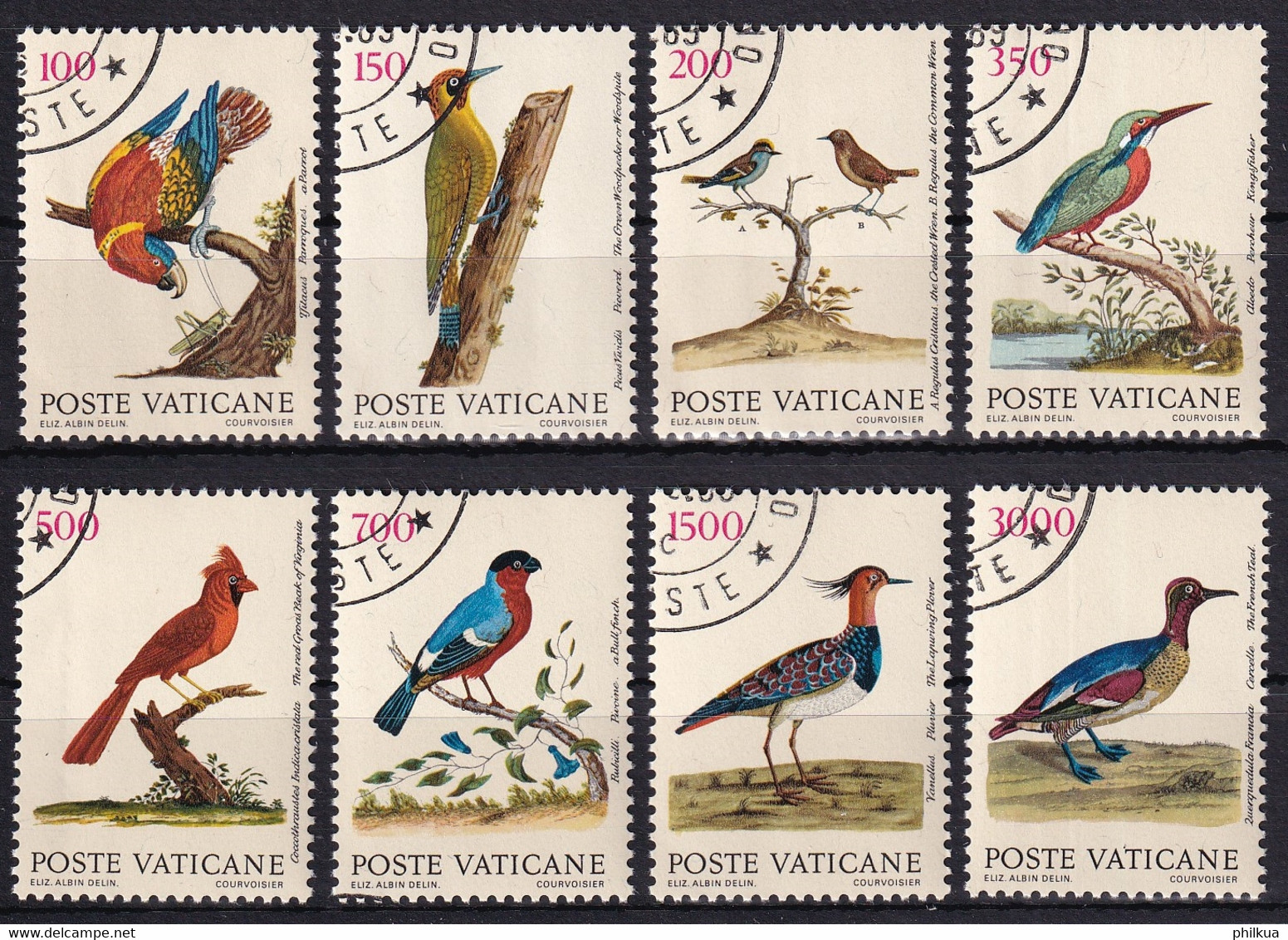 MiNr. 976 - 983  Vatikanstadt1989, 13. Juni. Vogeldarstellungen Von Eleazar Albin - Einheitlich Gestempelt - Used Stamps