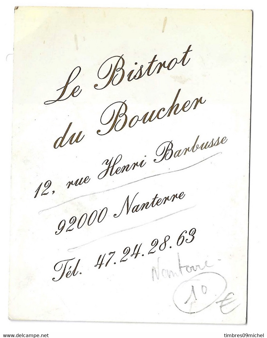 Carte Photo "Le Bistrot Du Boucher" Nanterre - Photos