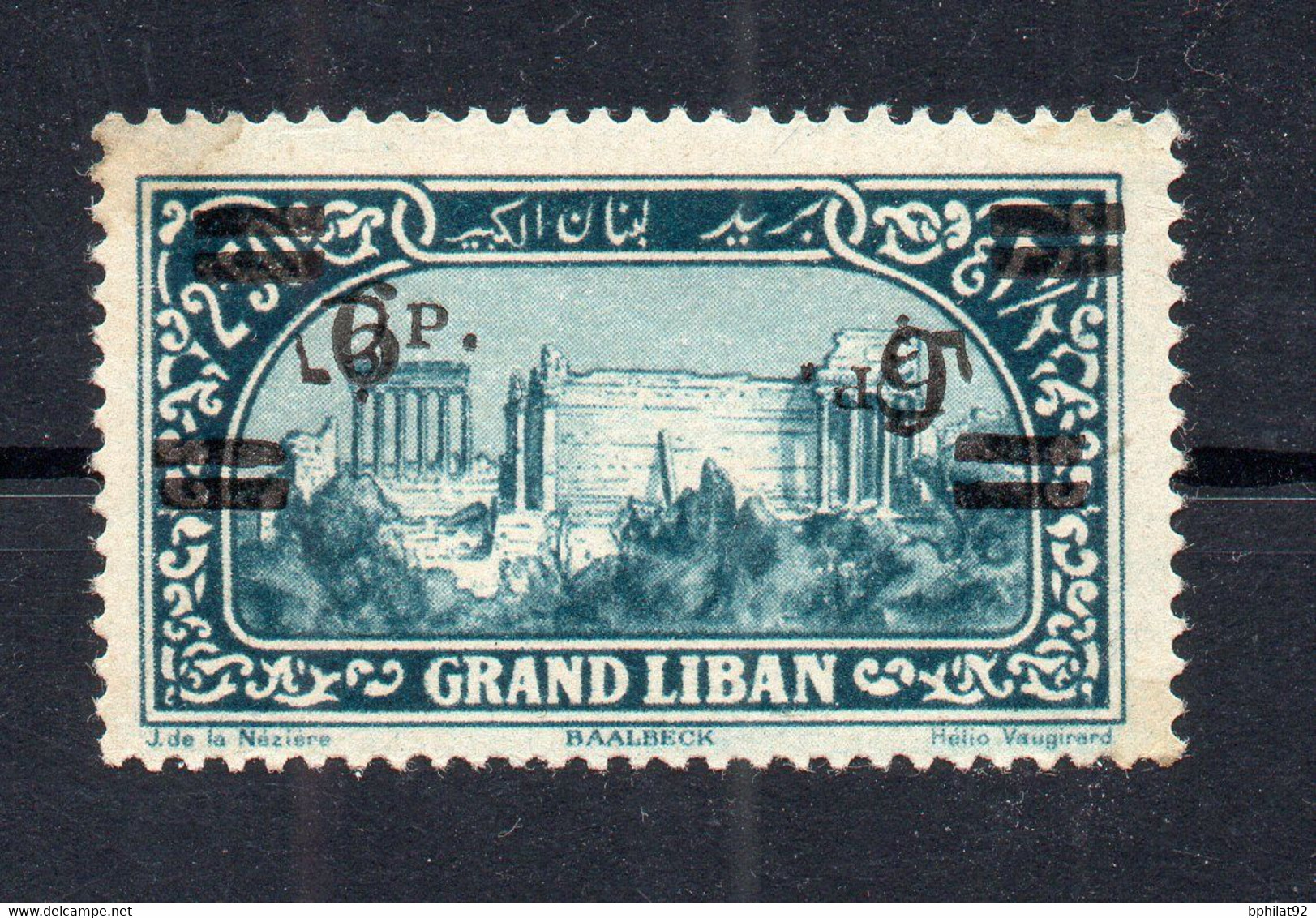 !!! LIBAN, N°80f VARIETE DOUBLE SURCHARGE UNE RENVERSEE NEUF * - Unused Stamps